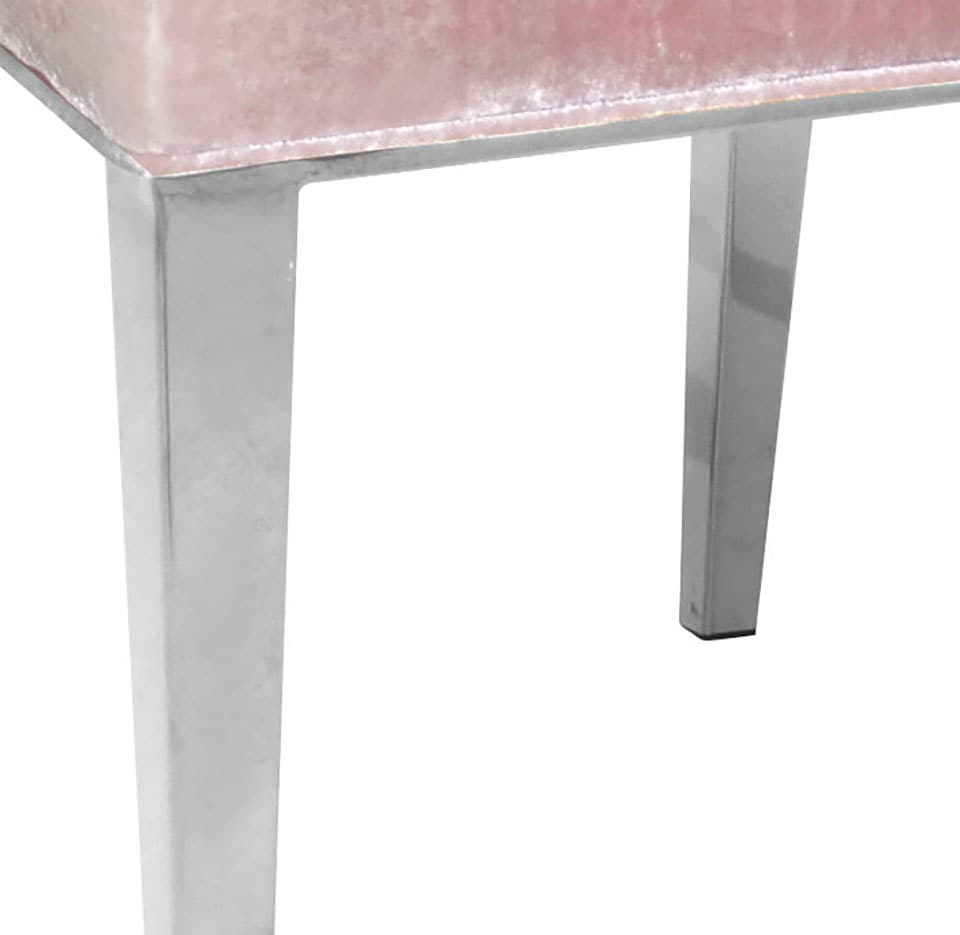 Leonique Stuhl »Pinky«, (Set), 2 St., Samtvelours, Knopfheftung am Rücken und silberfarbenen Metallfüßen, Polsterstuhl