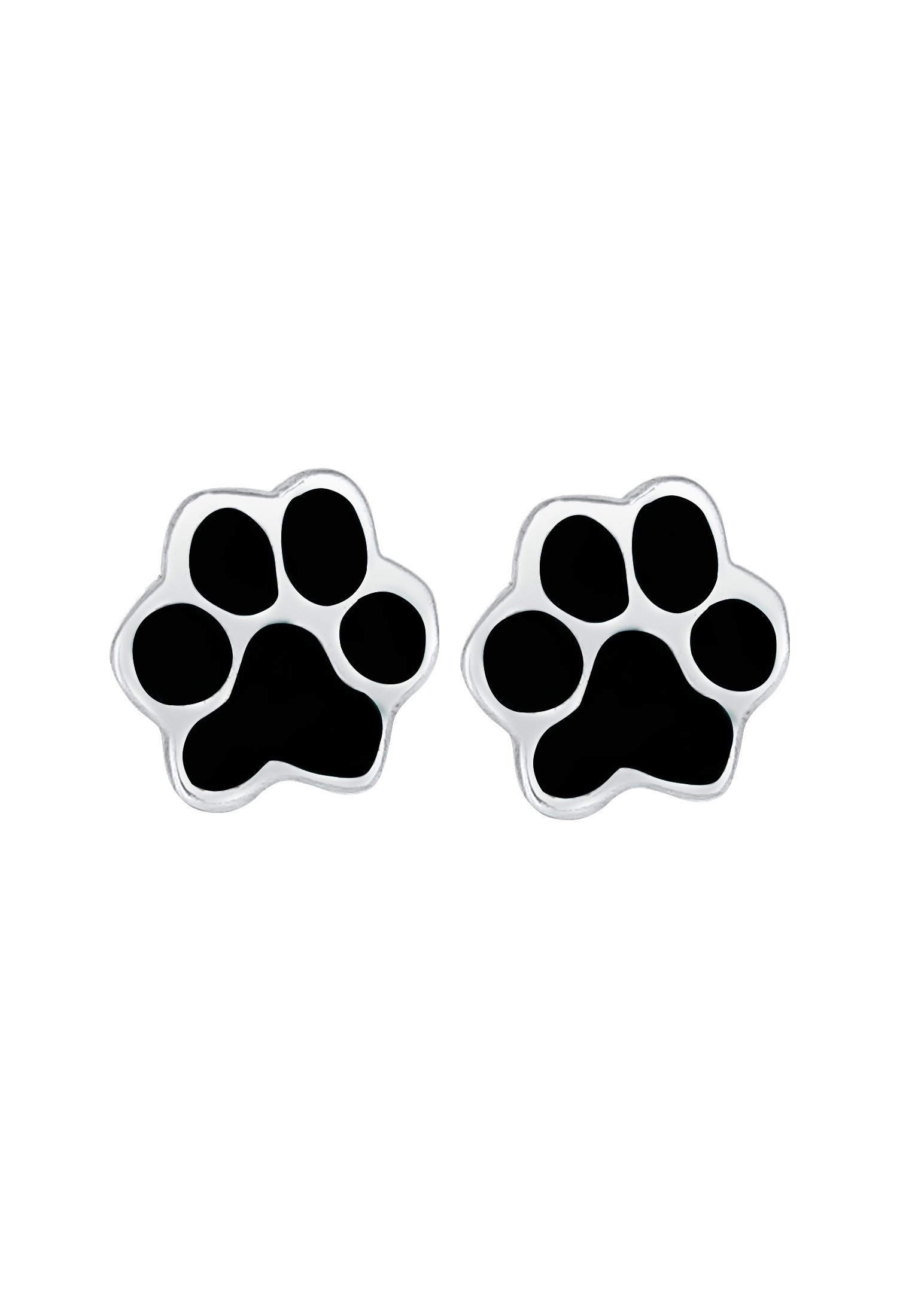 Elli Paar Ohrstecker »Ohrringe Pfoten Tatze Emaille Hund Katze 925 Silber«