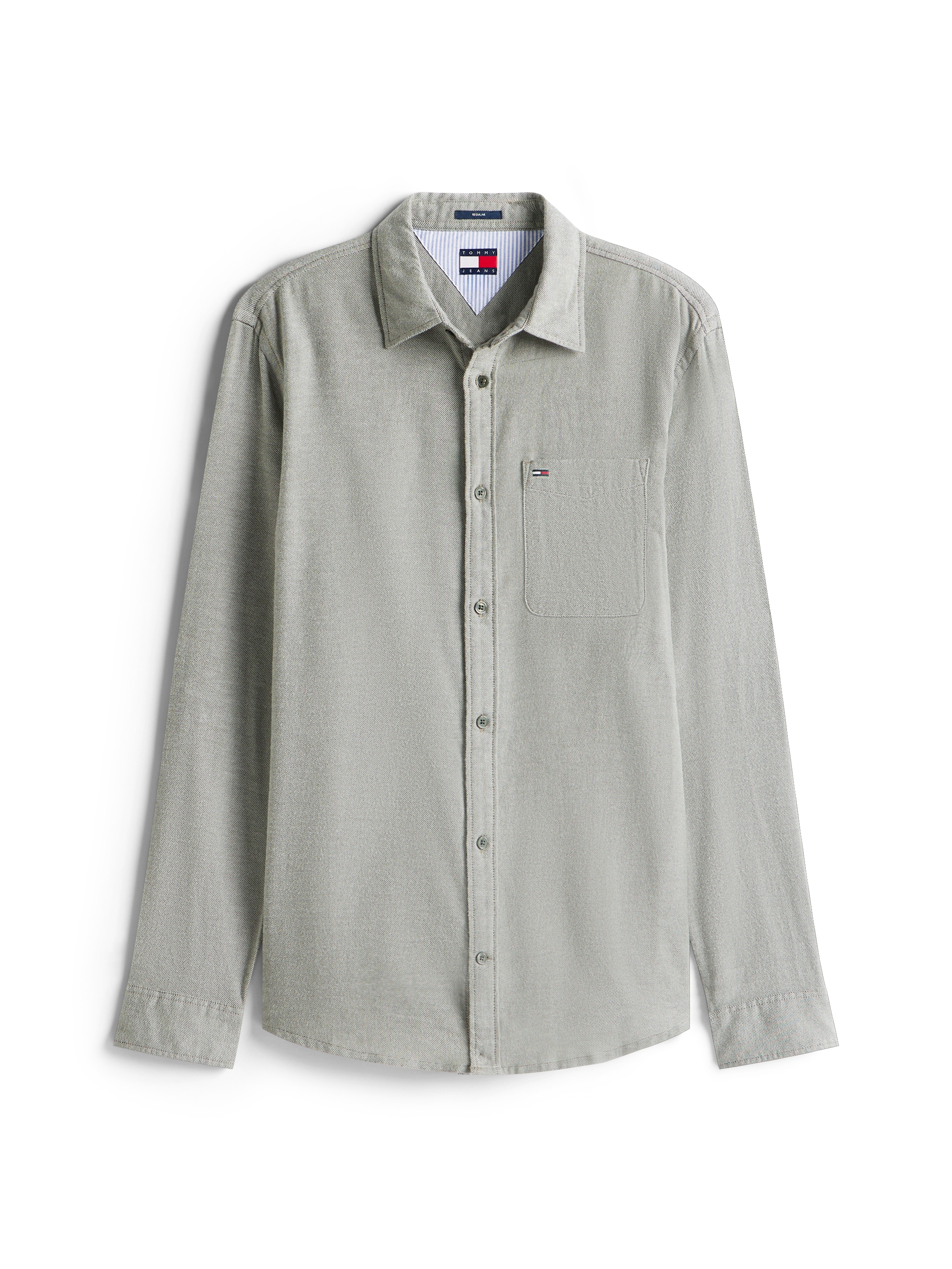 Tommy Jeans Flanellhemd »TJM FLANNEL«, regular fit, Langarmhemd, halbgespreizter Kragen