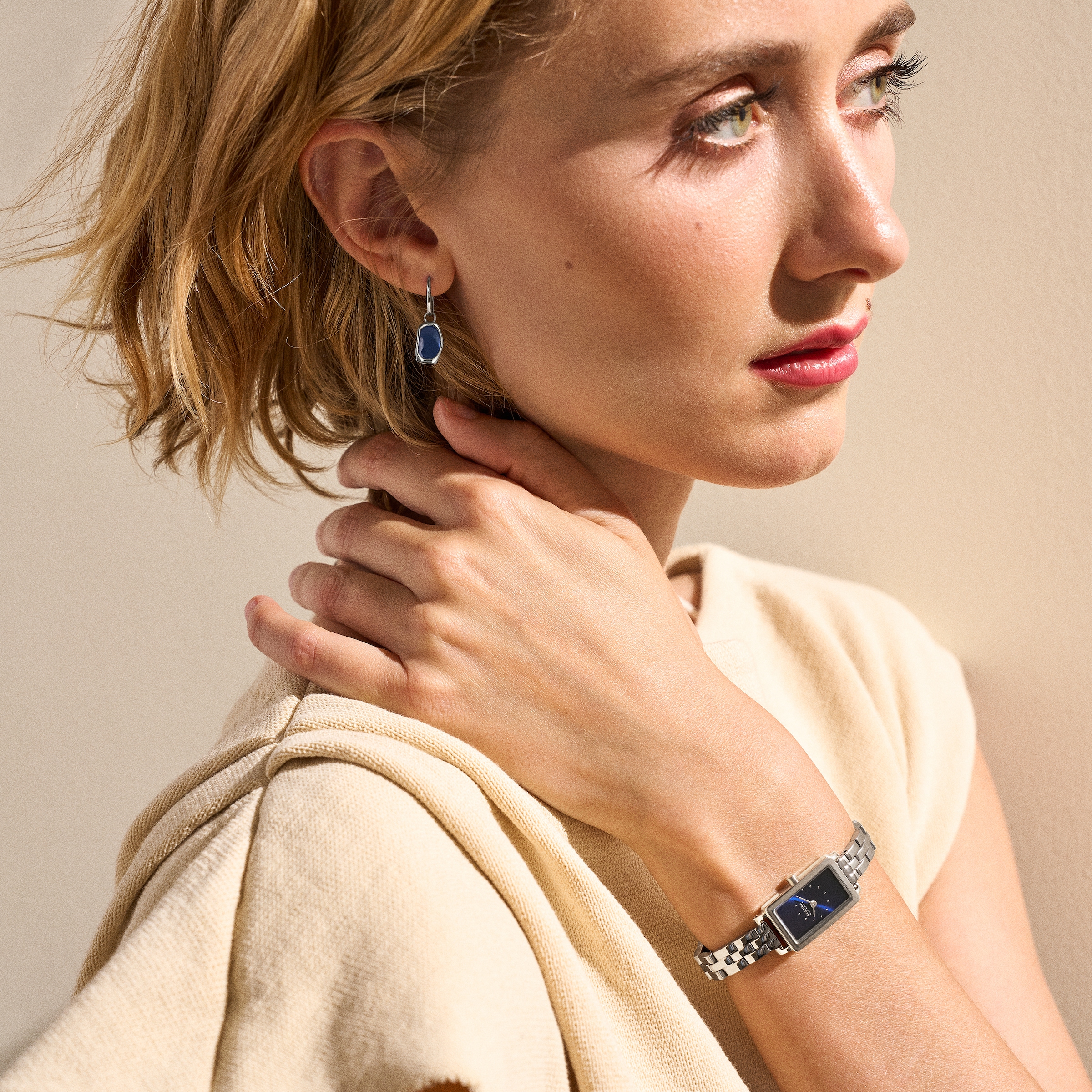 Skagen Quarzuhr »HAGEN MICRO«, (Set, 3 tlg., mit 1 Paar Ohrhängern), Armbanduhr, Damenuhr, Edelstahlarmband, Ideal auch als Geschenk