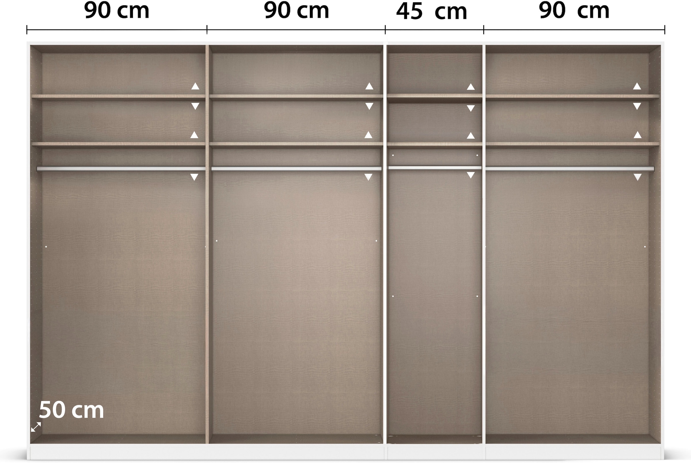 rauch Kleiderschrank, (in 3 verschiedenen Ausstattungen BASIC/CLASSIC/PREMIUM), mit hochwertigen Stangengriffen in Schwarz aus Metall MADE IN GERMANY