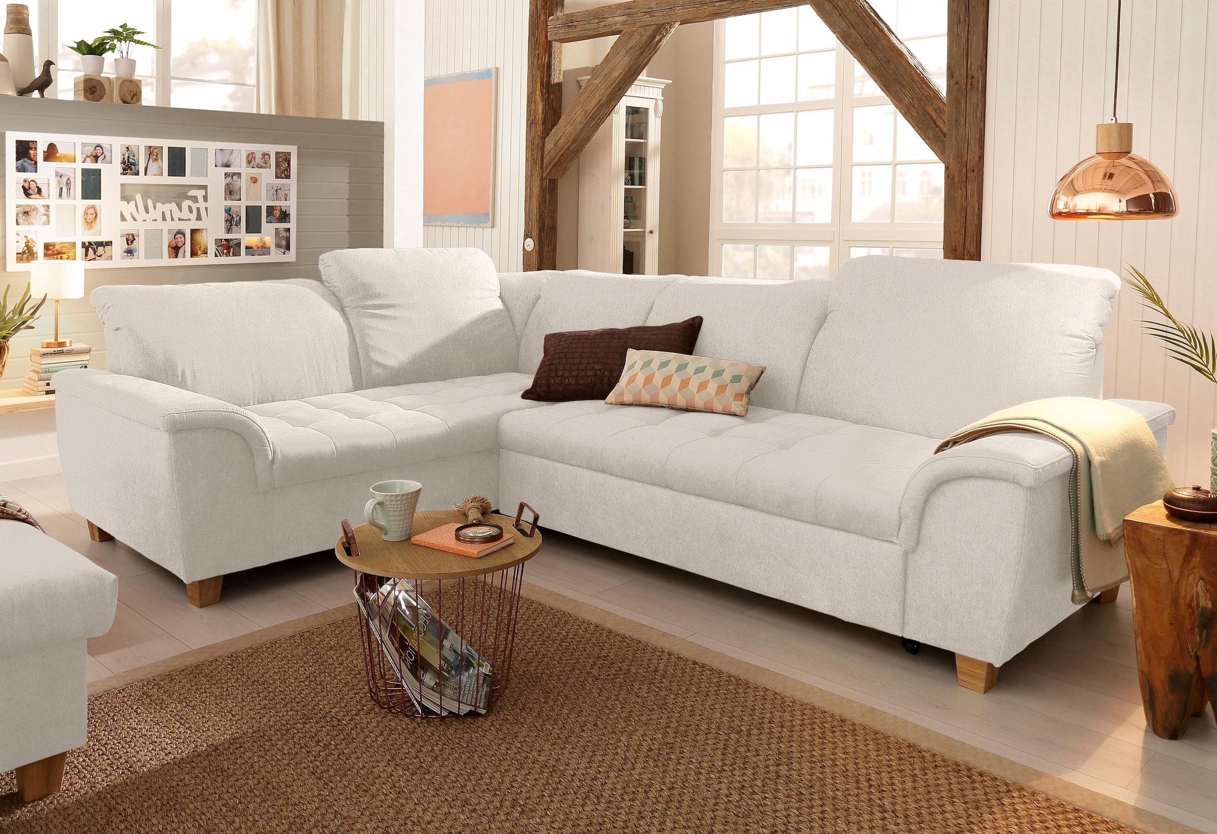 Home affaire Ecksofa "Lyla fester Sitzkomfort, bequeme Armlehnen, Breite 27 günstig online kaufen