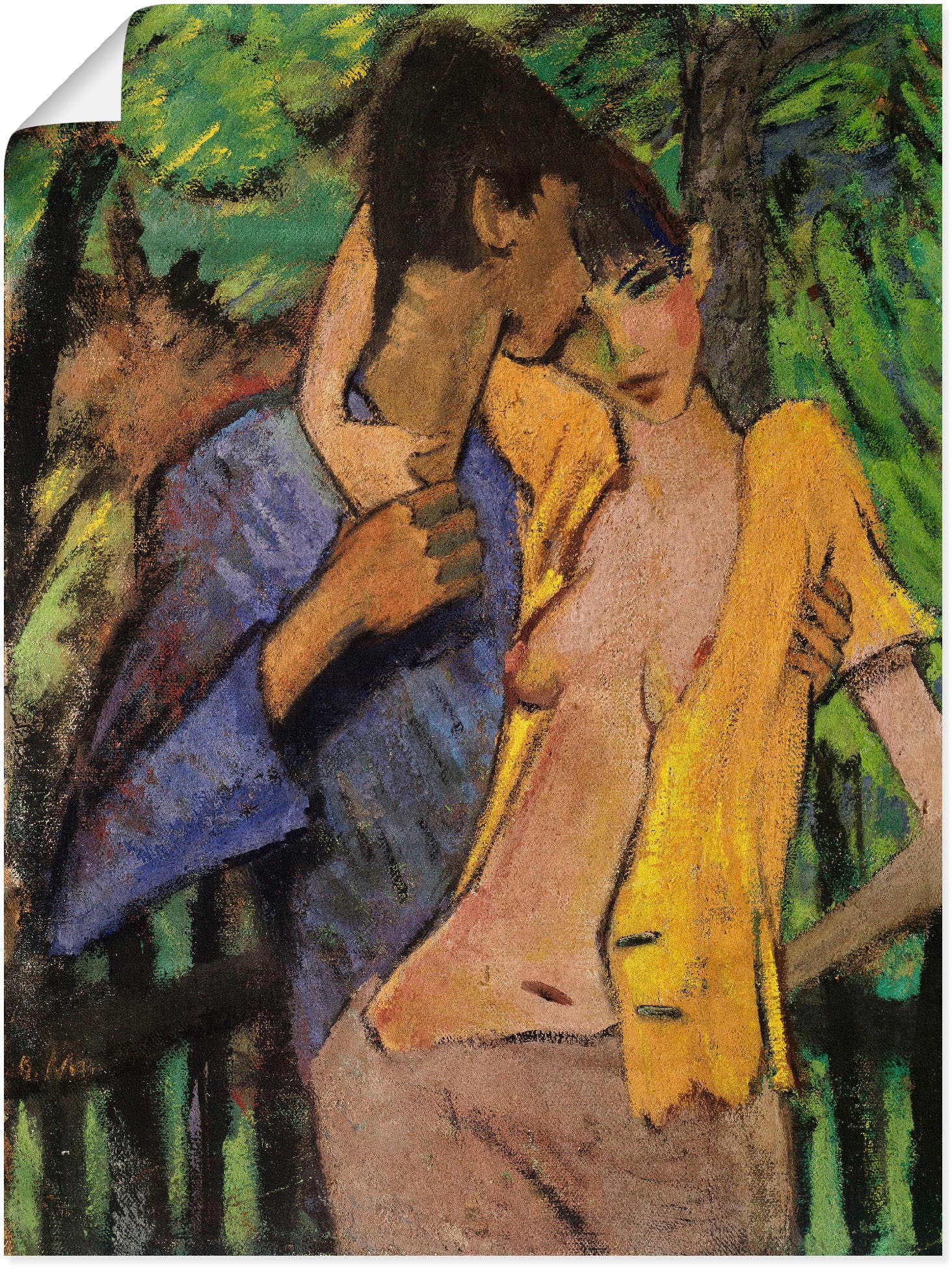 Artland Wandbild "Liebespaar. 1919" Paar 1 Stk. tlg. als Leinwandbild, Poster in verschied. Größen