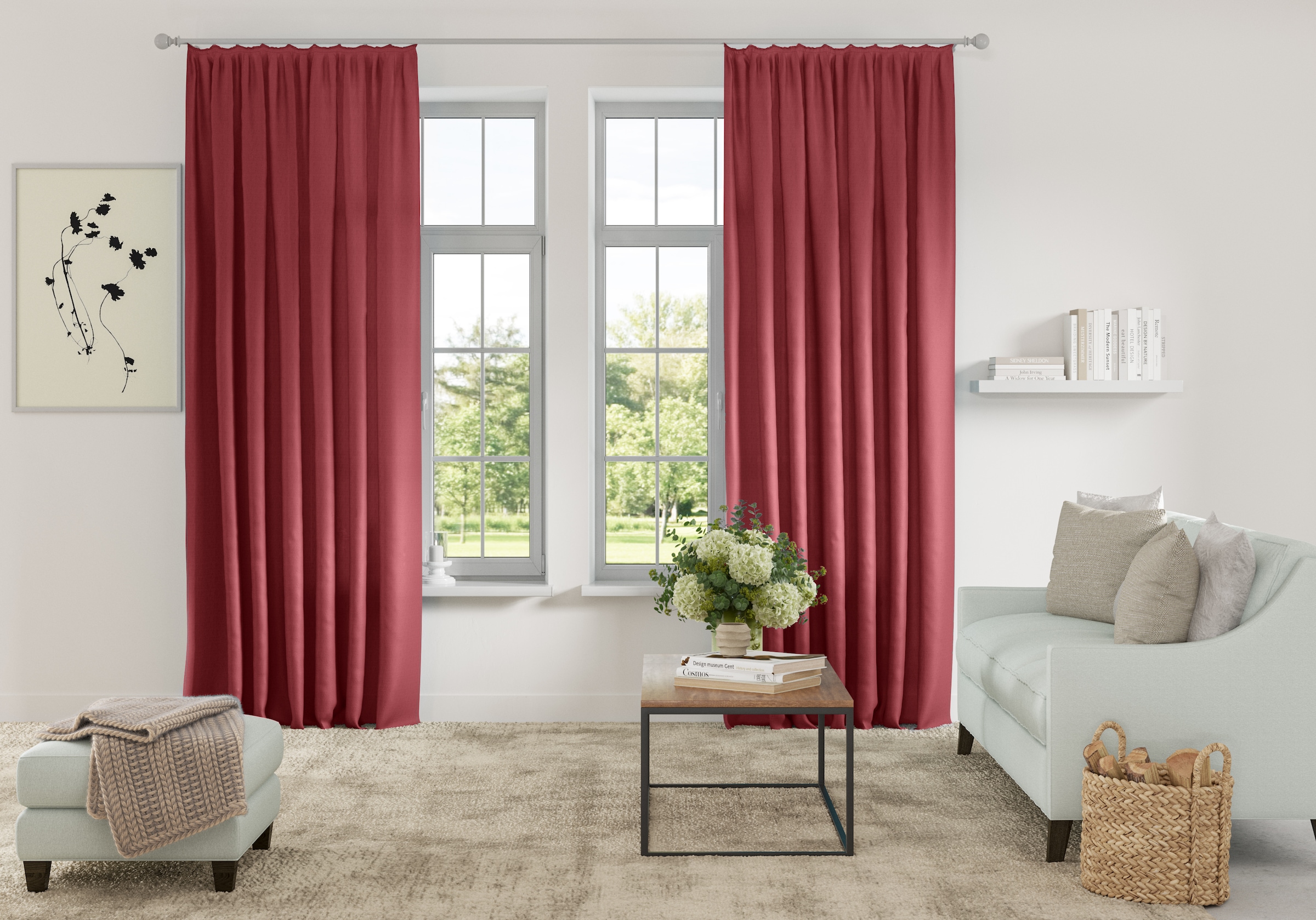 OTTO home "Parry" Kräuselband 2 Stk. tlg. 2-er Set, blickdicht, monochrom, günstig online kaufen