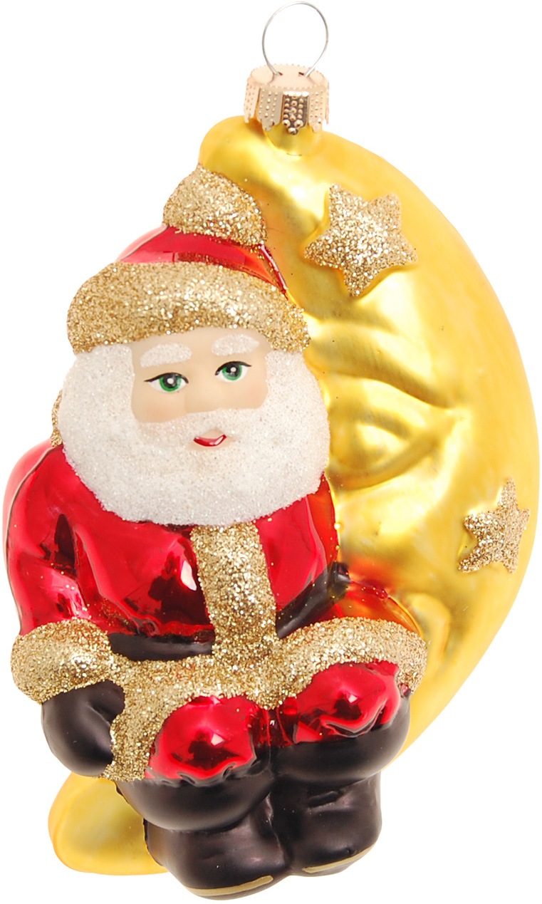 Krebs Glas Lauscha Christbaumschmuck »Santa mit Mond« Glas, 1 Stück