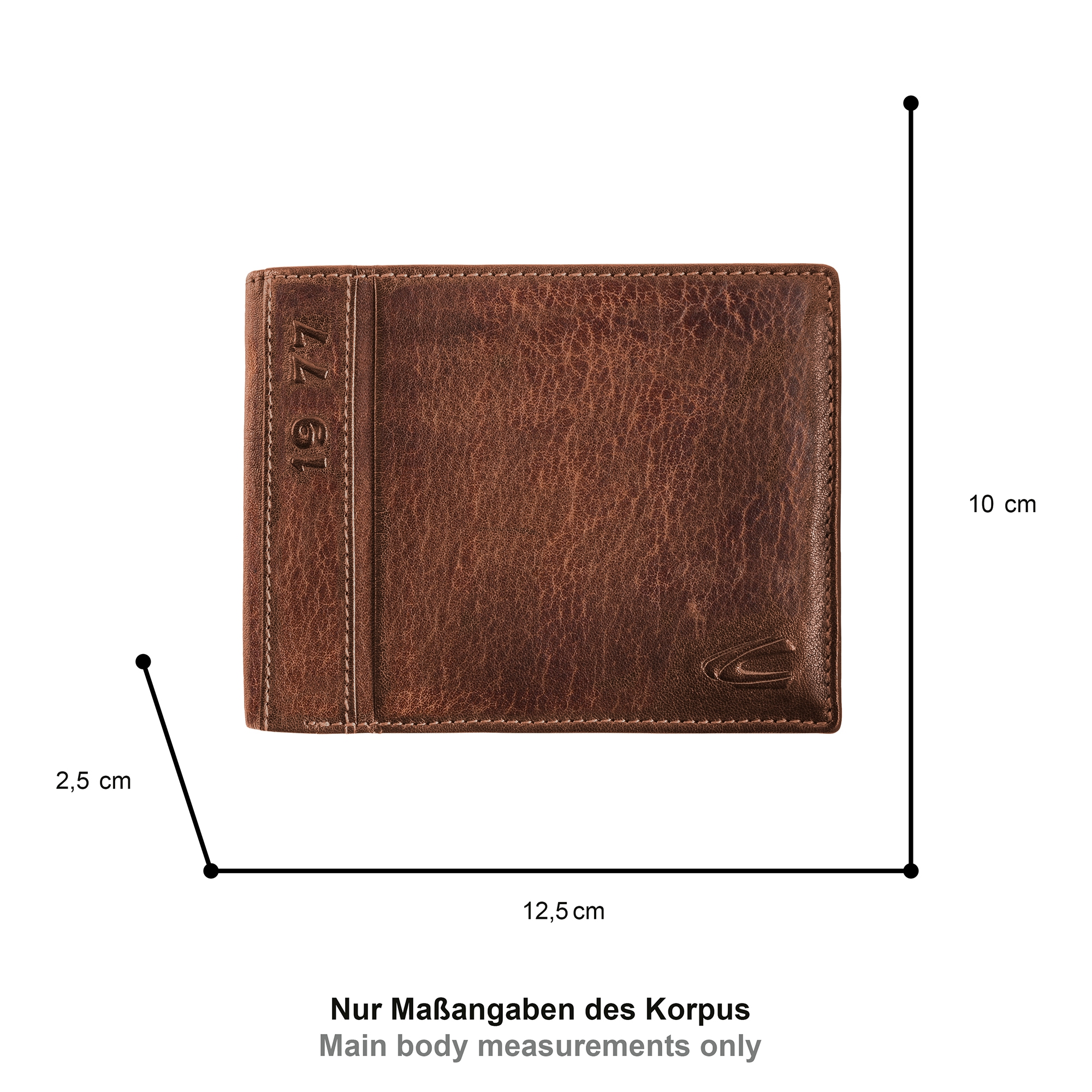 camel active Geldbörse »Melbourne« aus hochwertigem Rindsleder mit kernigen Nähten im Used Look