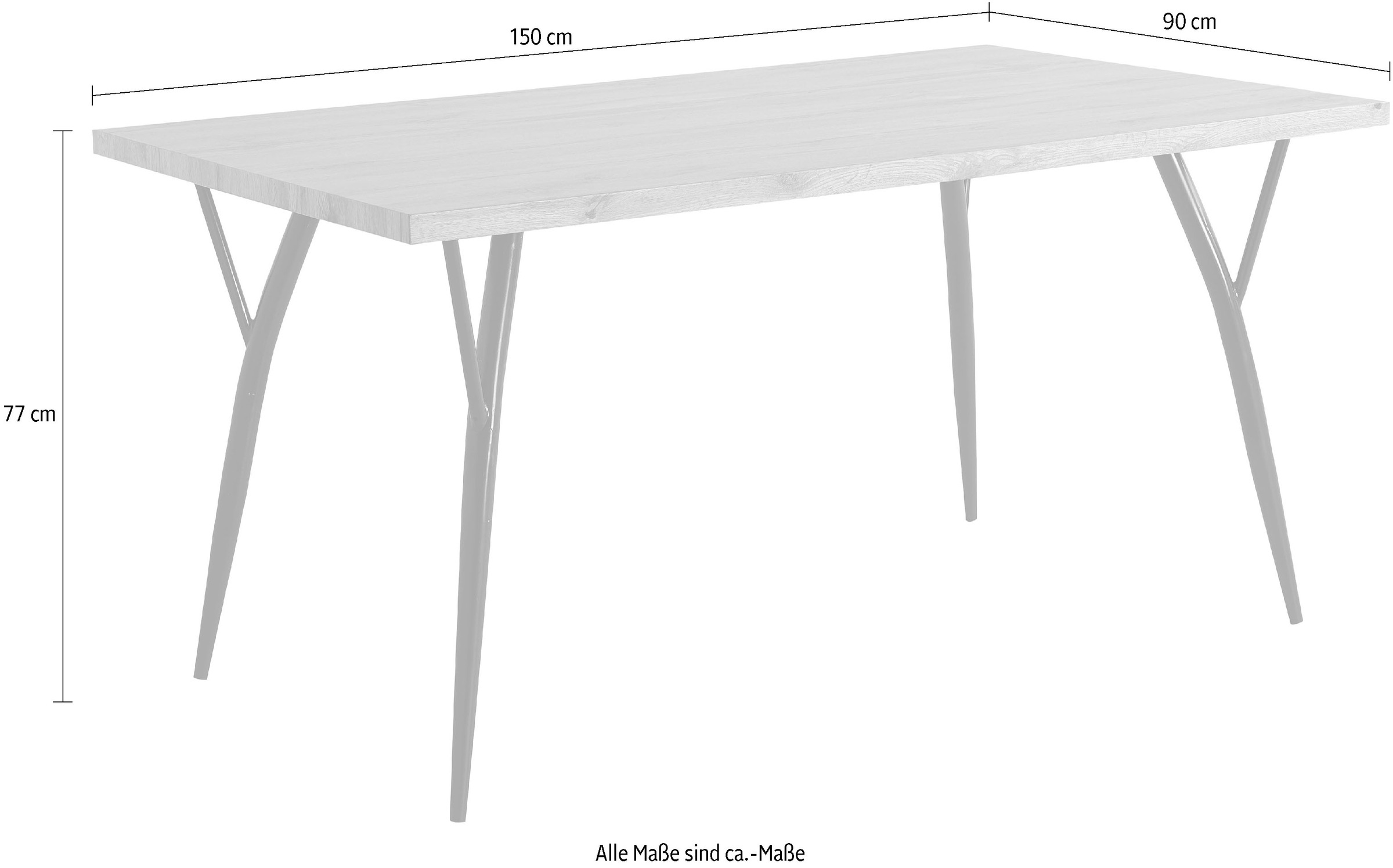 Home affaire Esstisch »Aage«, Eiche-Dekor, Breite 150 cm