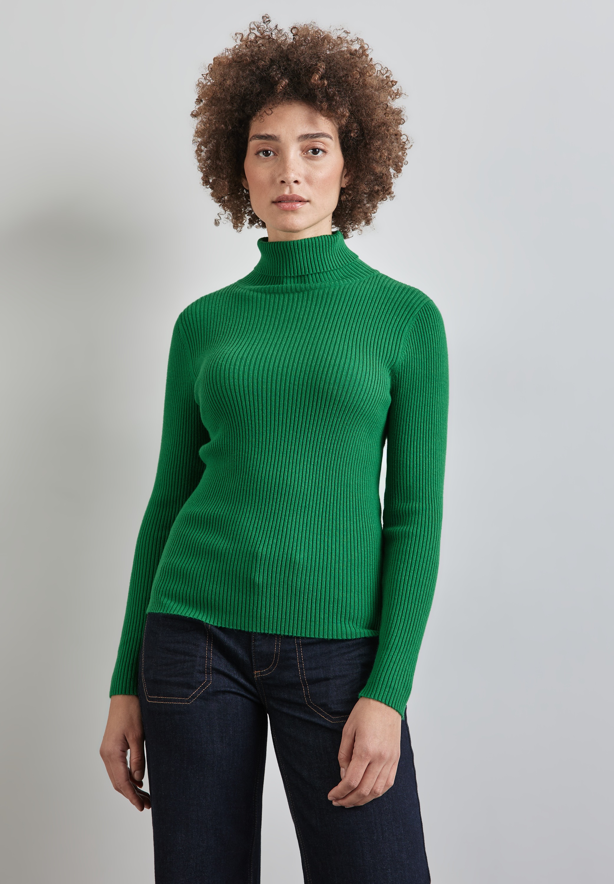 STREET ONE Rollkragenpullover mit Rippstrick-Struktur