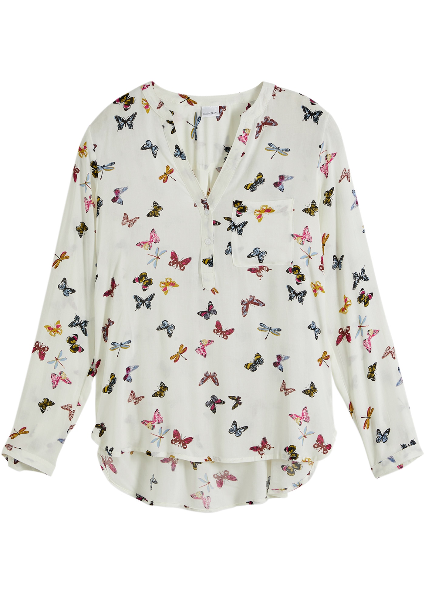 bonprix Langarmbluse »Bluse aus fließender Viskose« Bluse aus fließender Viskose