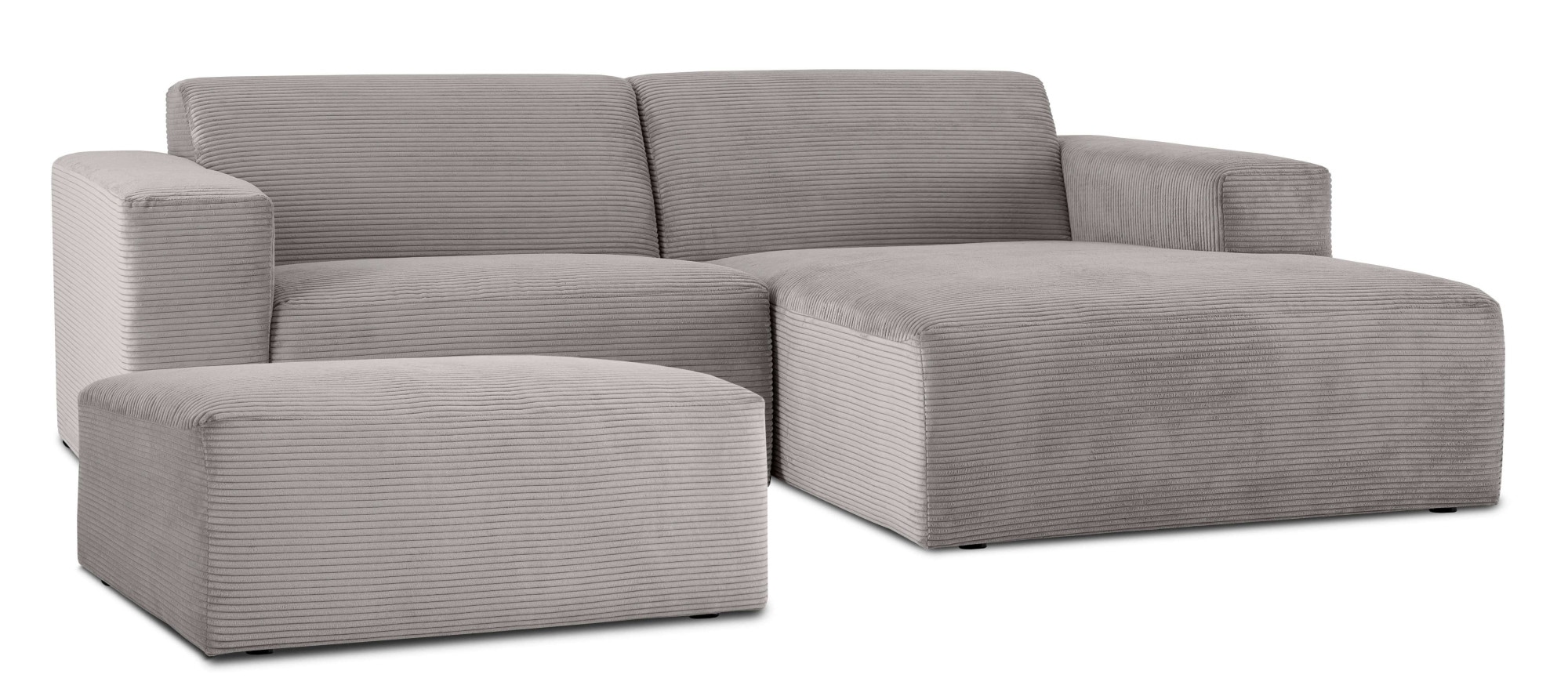 INOSIGN Ecksofa »Koa,228cm, L-Form, Modulsofa, Webstoff, Cord«, Designsofa, Set, Hocker inklusive, weicher Lounge-Sitzkomfort