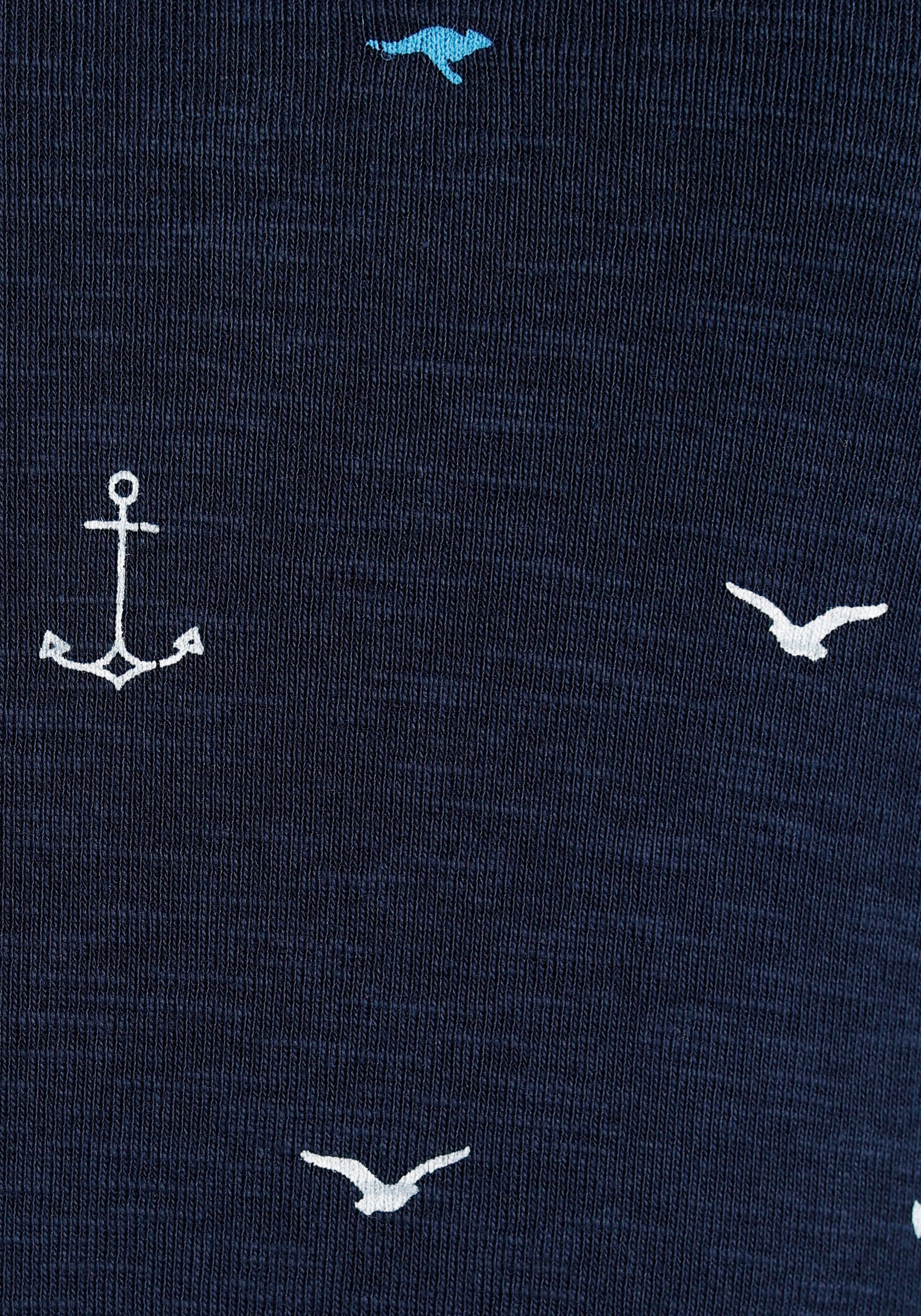 BAUR maritimen (mit mit KangaROOS kaufen Minimal-Alloverdruck online | - NEUE KOLLEKTION Bindegürtel), Jerseykleid,