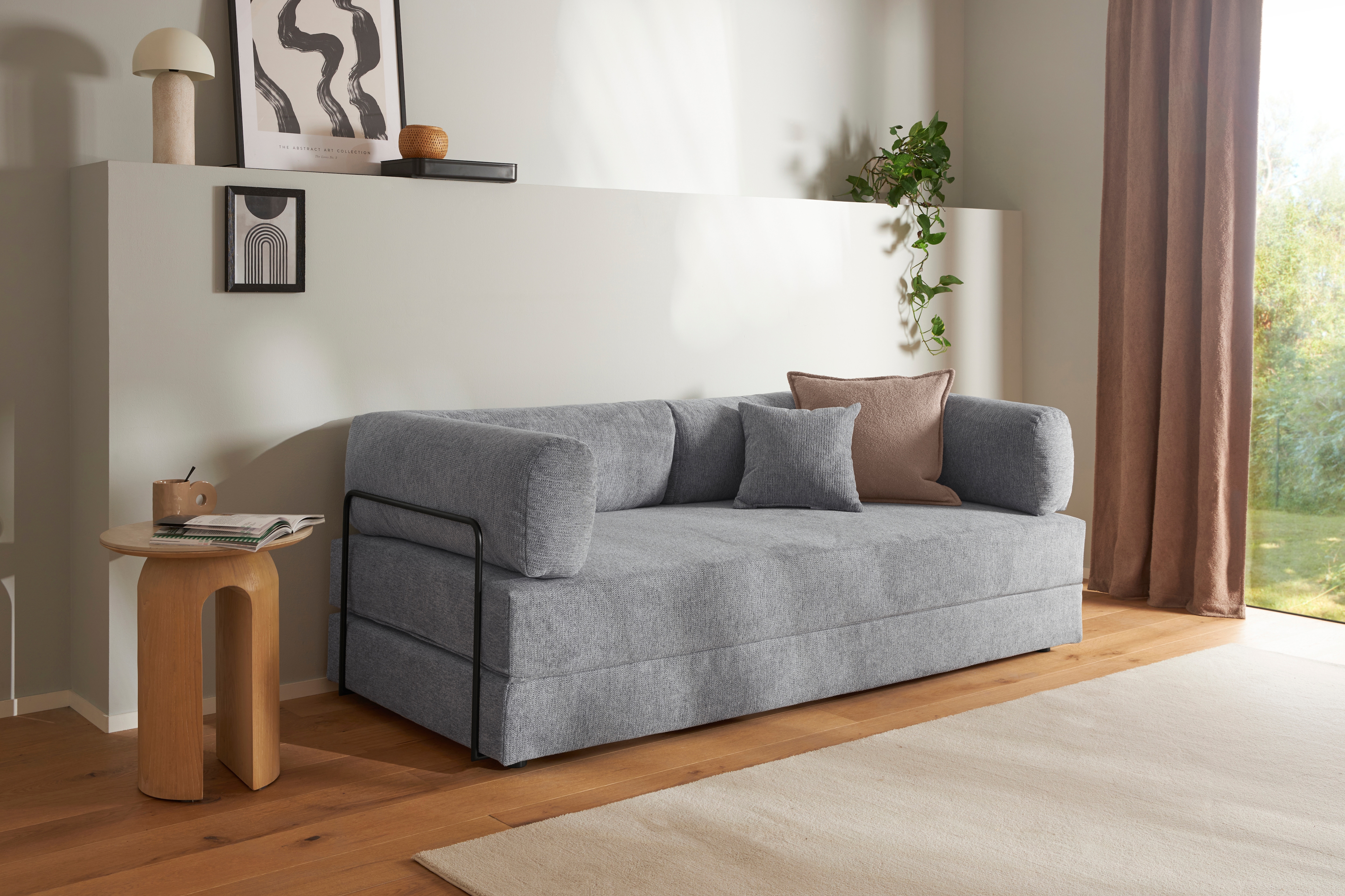 homsy by Ana Johnson Schlafsofa "Folda Dauerschläfer, B: 206 cm, Liegefl. 181x198 cm" mit Bett-/Schlaffunktion, inkl. 1x Zierkissen, Tonnentaschenfederkern