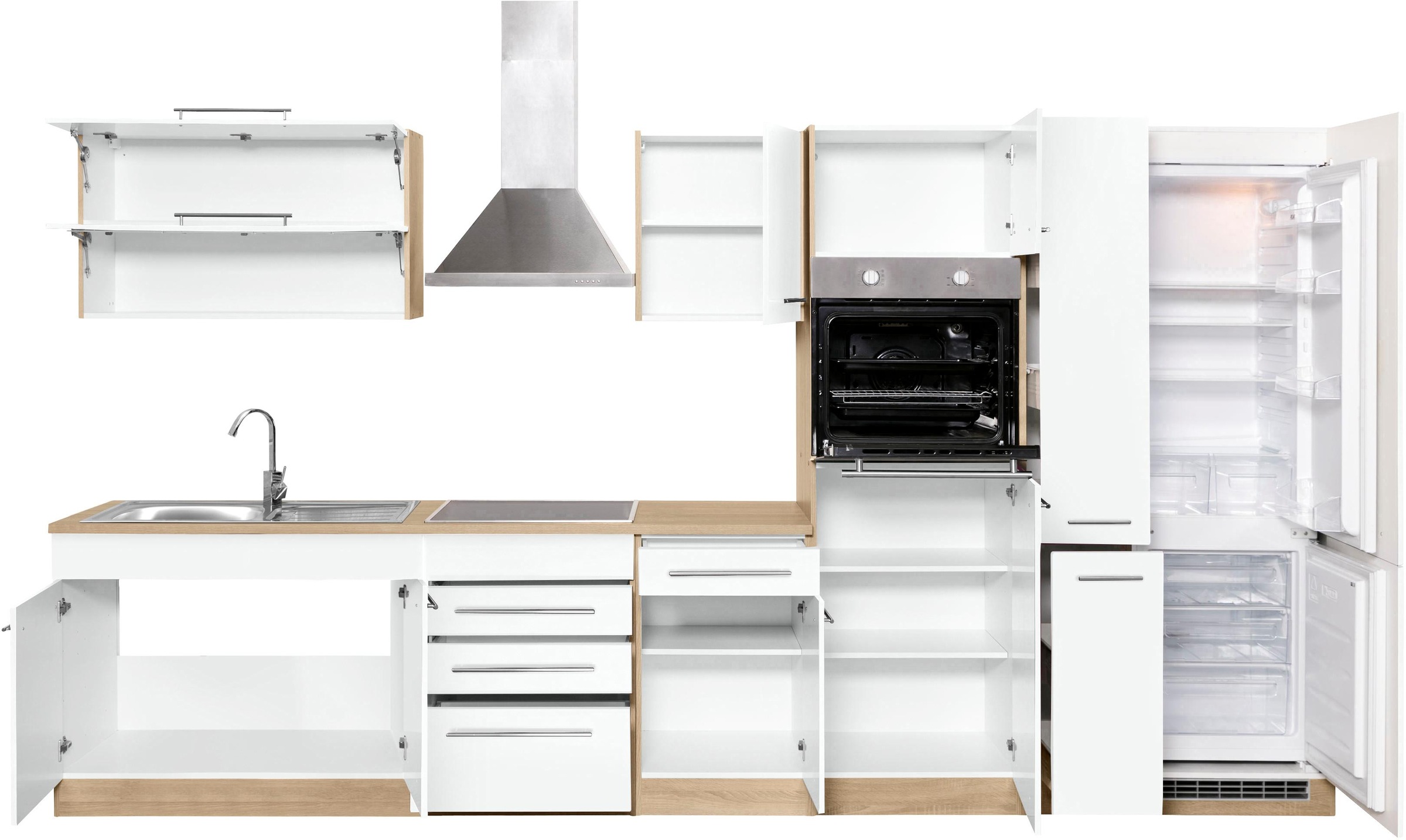 KOCHSTATION Küchenzeile »KS-Eton«, ohne E-Geräte, Breite 360 cm