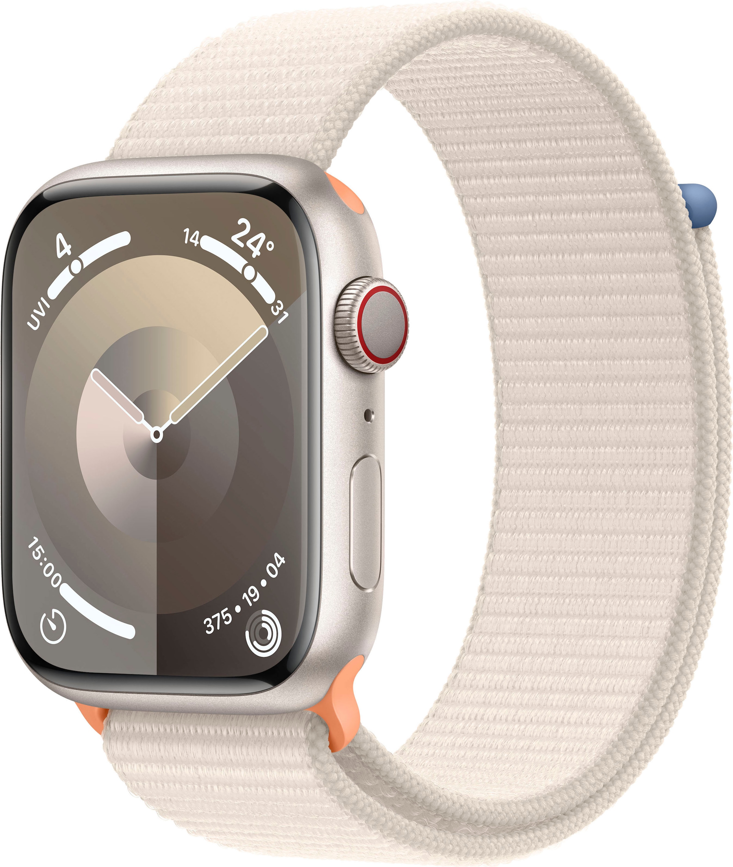 Smartwatch »Watch Series 9 GPS + Cellular 45mm Aluminium One-Size«, (Watch OS 10 Sport...