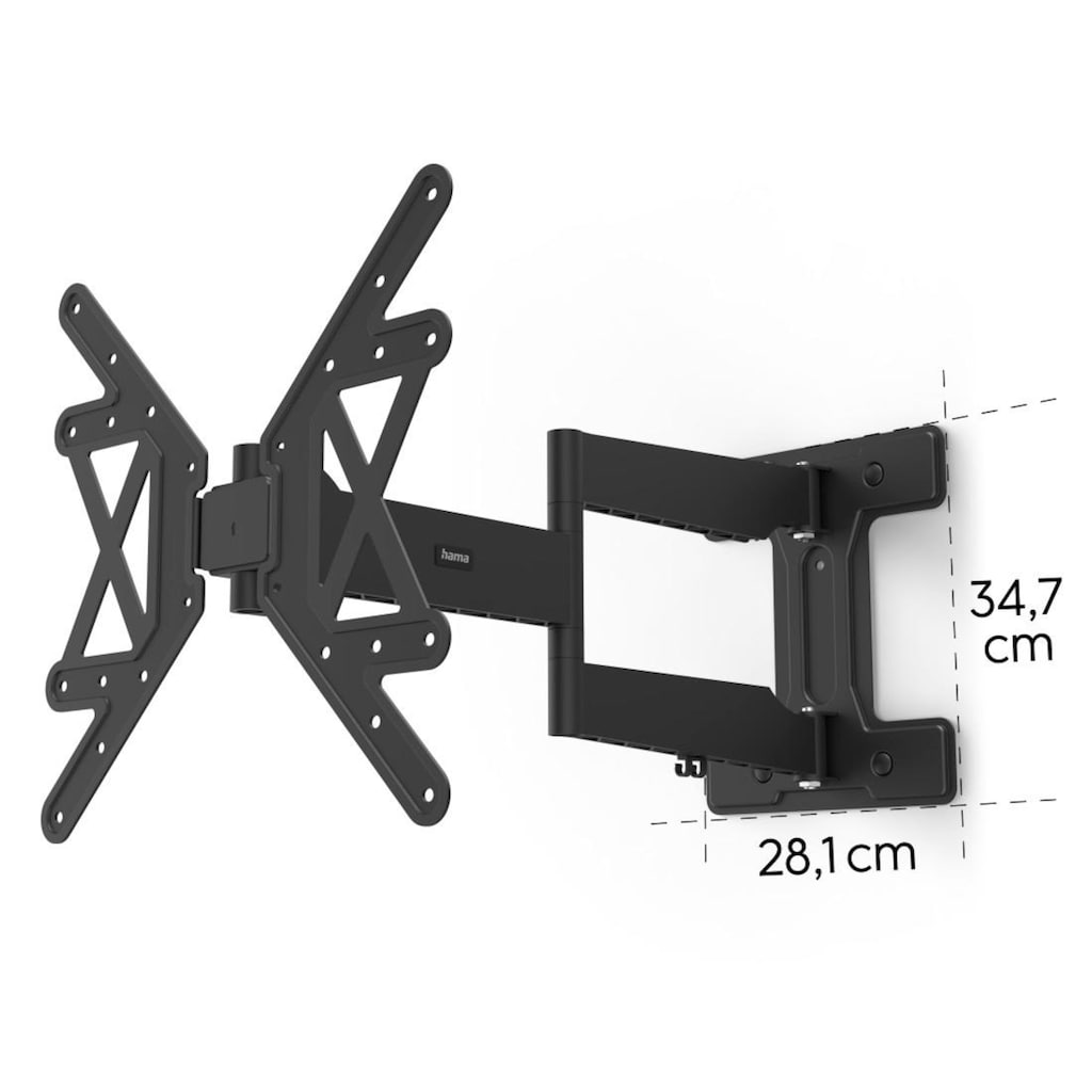 Hama TV-Wandhalterung »TV-Wandhalter Arm 72cm ausziehbar, 81 - 165 cm (32"- 65"),43",50",55"«, bis 165 cm Zoll