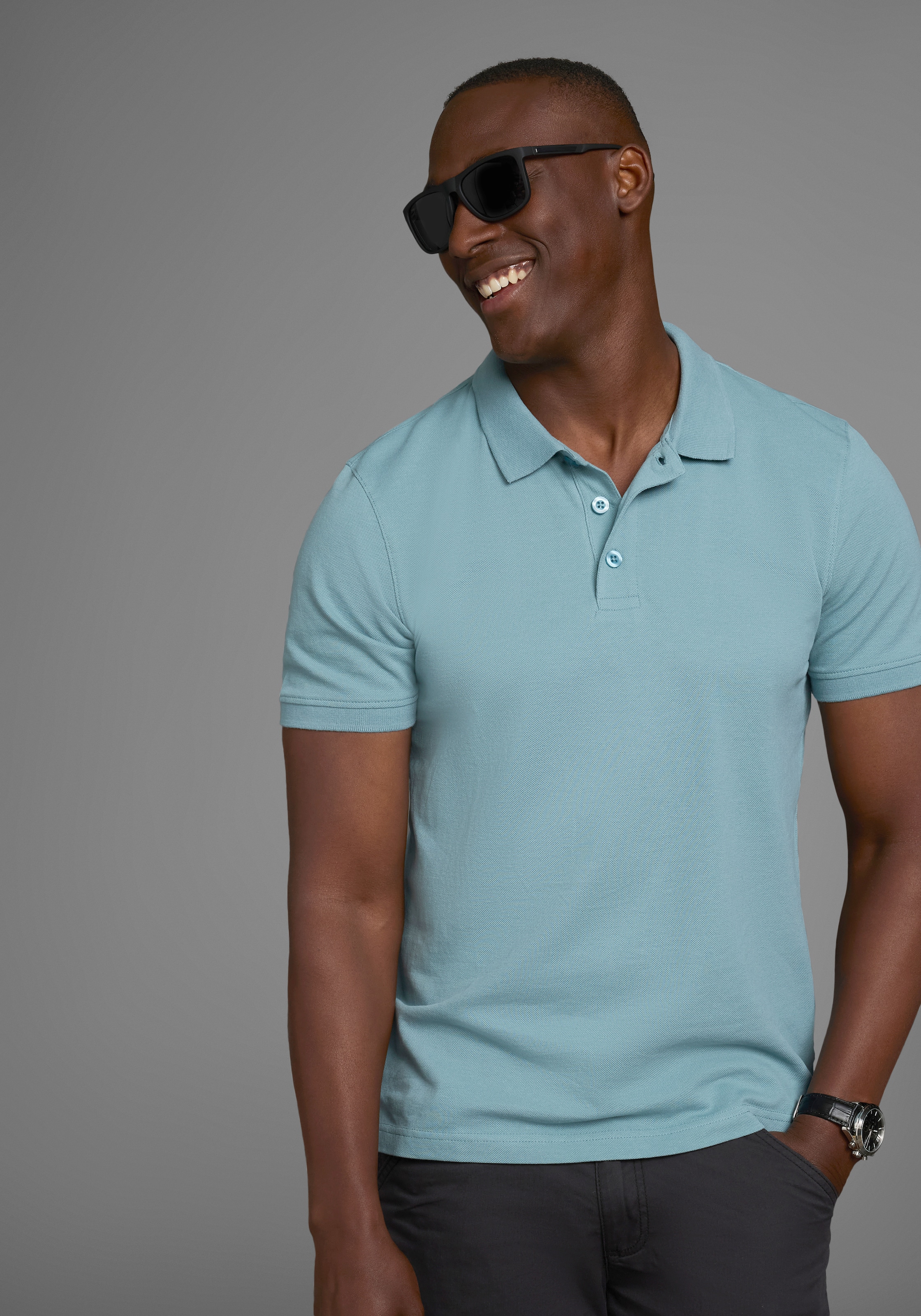 Mans World Poloshirt, Kurzarm, lockere Passform, unifarben günstig online kaufen