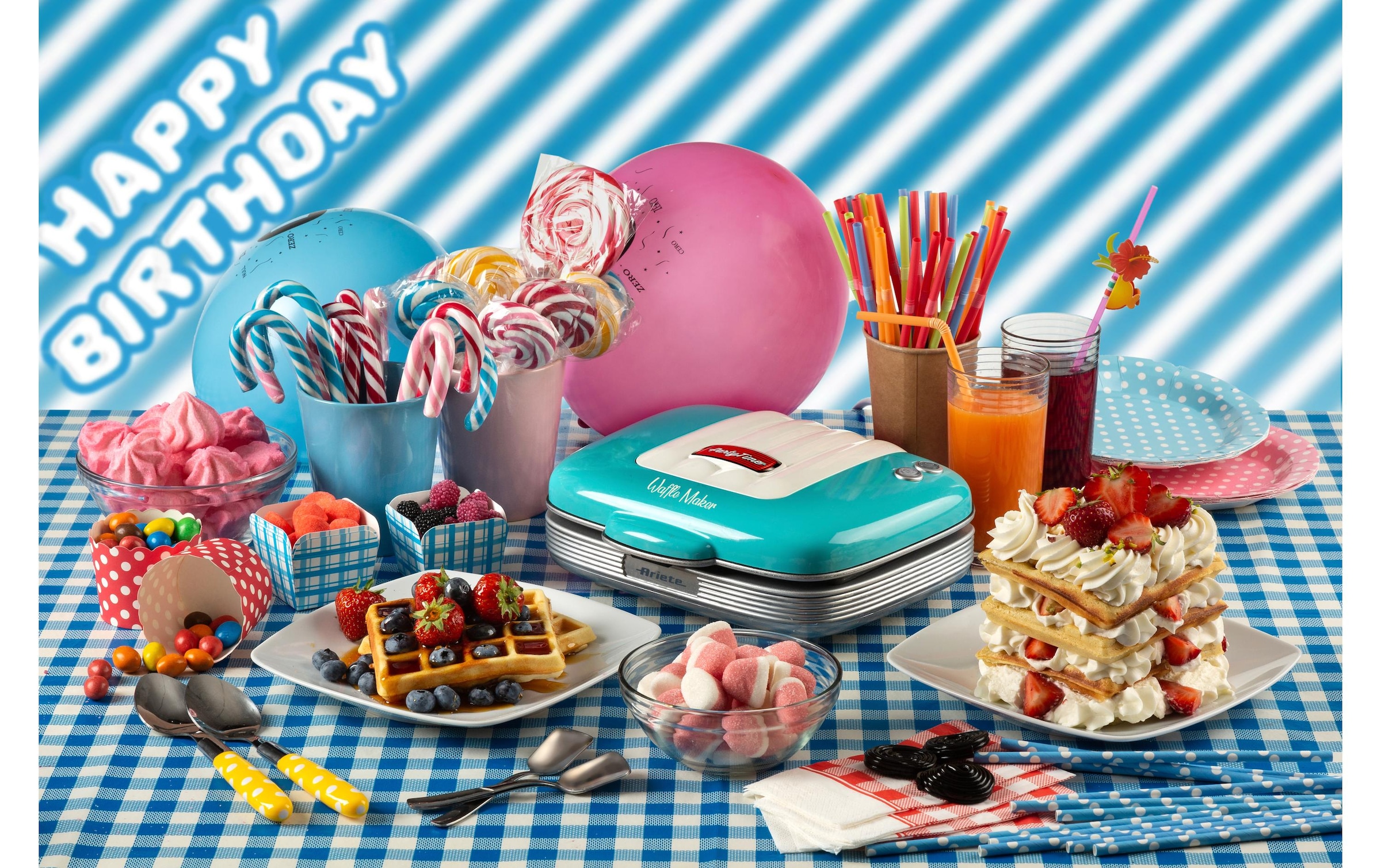Ariete Waffeleisen »Party Time ARI-1973-BL Blau« 700 W