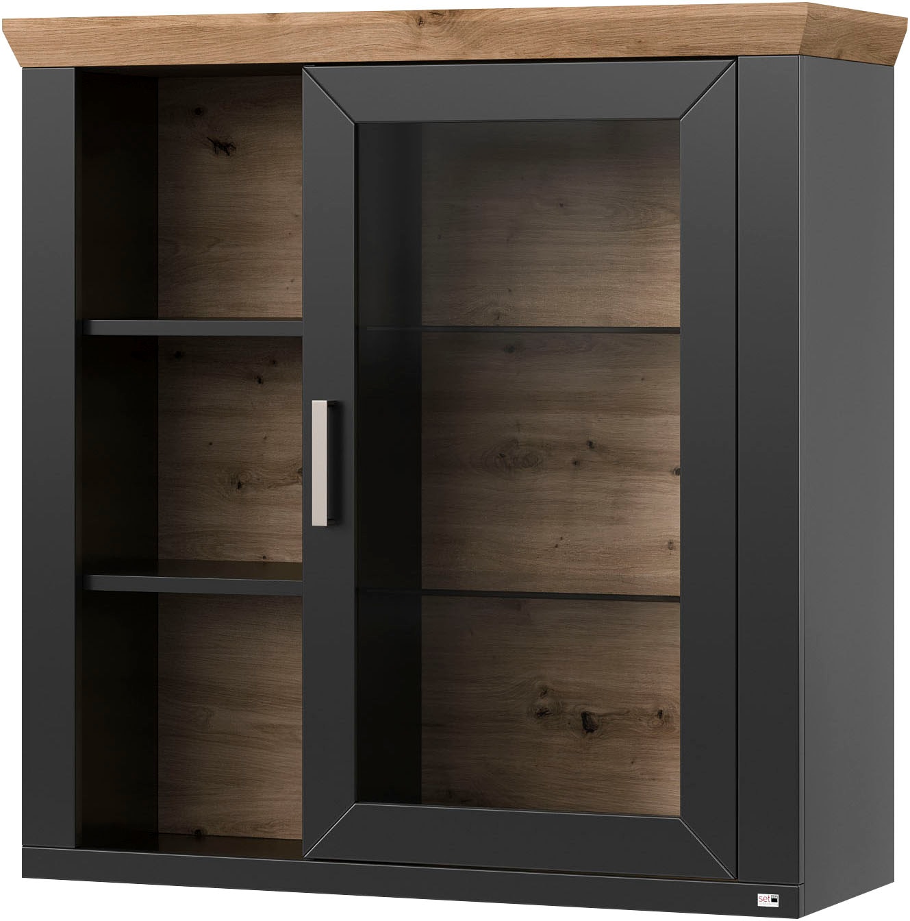 set one by Musterring Hängeschrank »York« Typ 21, mit Glastür, offene Fächer, Beleuchtung optional, B 105 cm