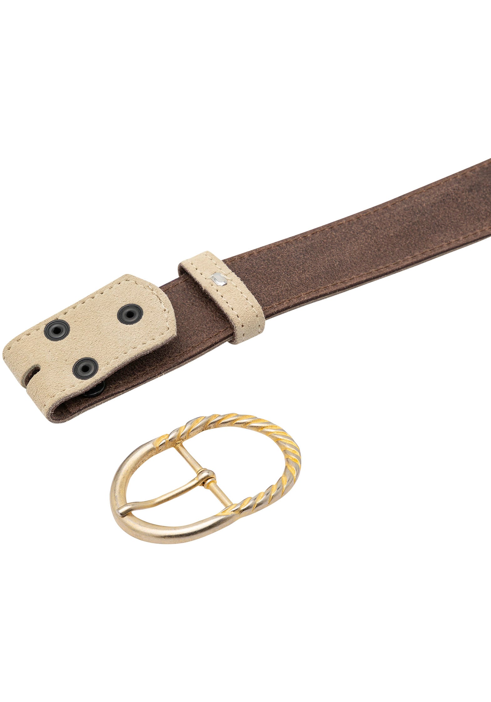 RETTUNGSRING by showroom 019° Ledergürtel mit austauschbarer Schließe »Dorn Gedreht Gold«