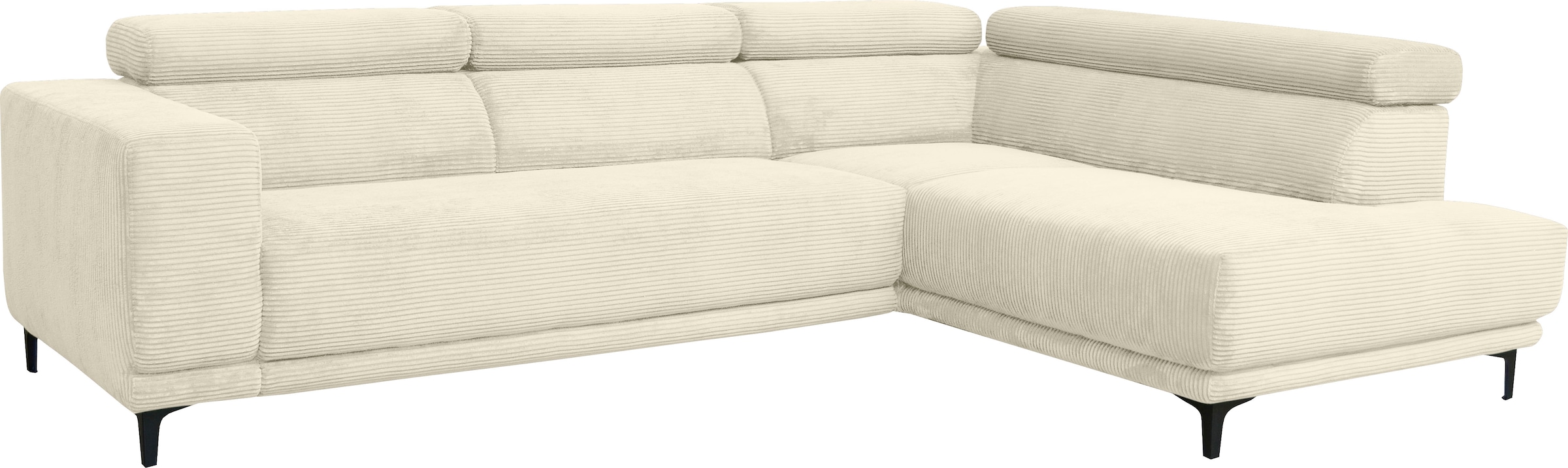 alina Ecksofa »Hikari«, wahlweise mit Sitzvorzug, in modernem Cordstoff, Breite 302 cm