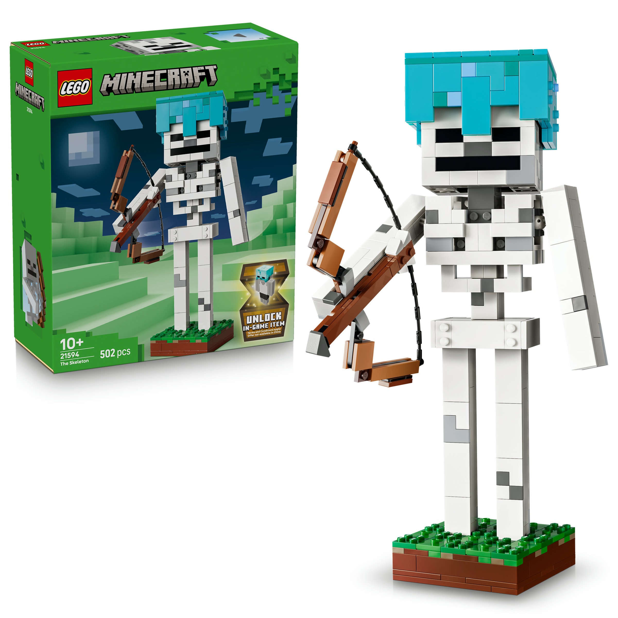 LEGO Kinder Konstruktionsspielsteine "Das Skelett (21594), LEGO Minecraft", weiß, Kunststoff, Spielbausteine, Made in Europe
