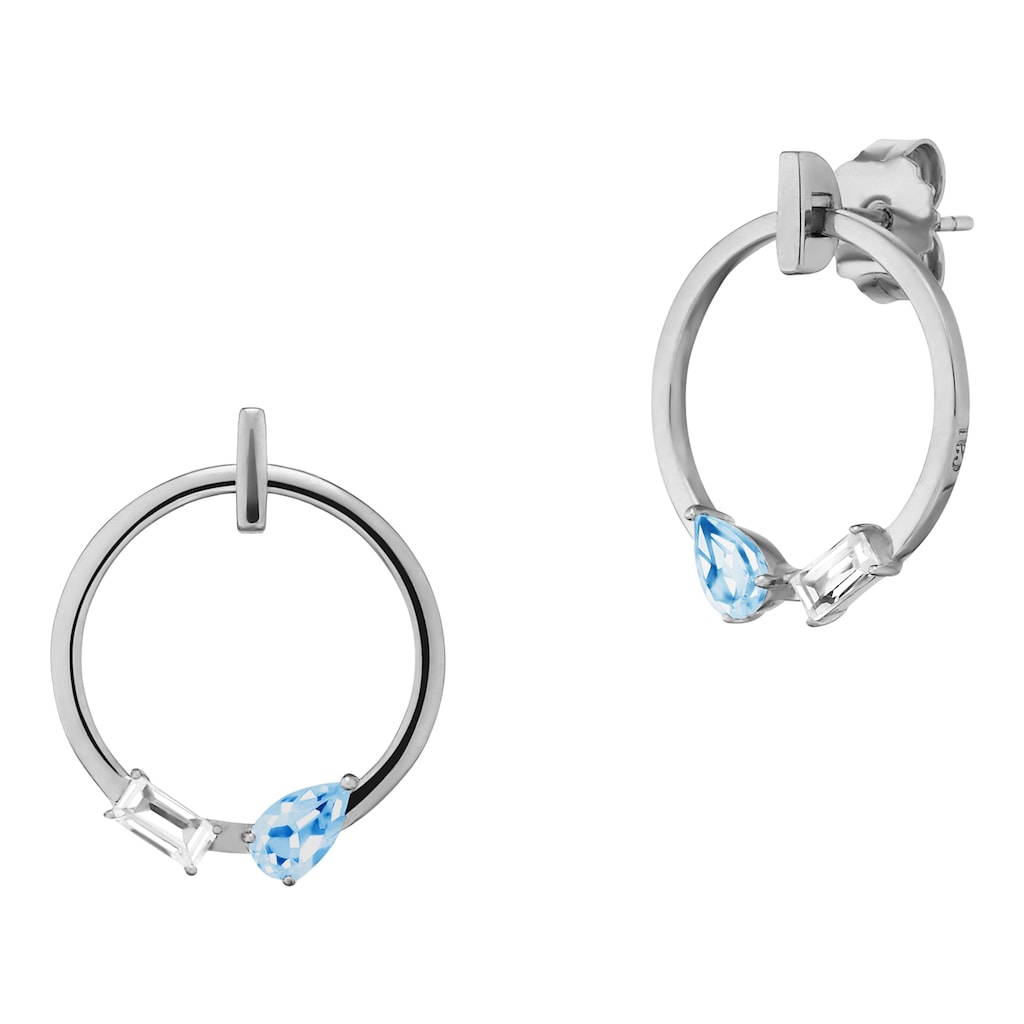 CAÏ Paar Ohrstecker »925/- Sterling Silber Weiß- und Blautopas«