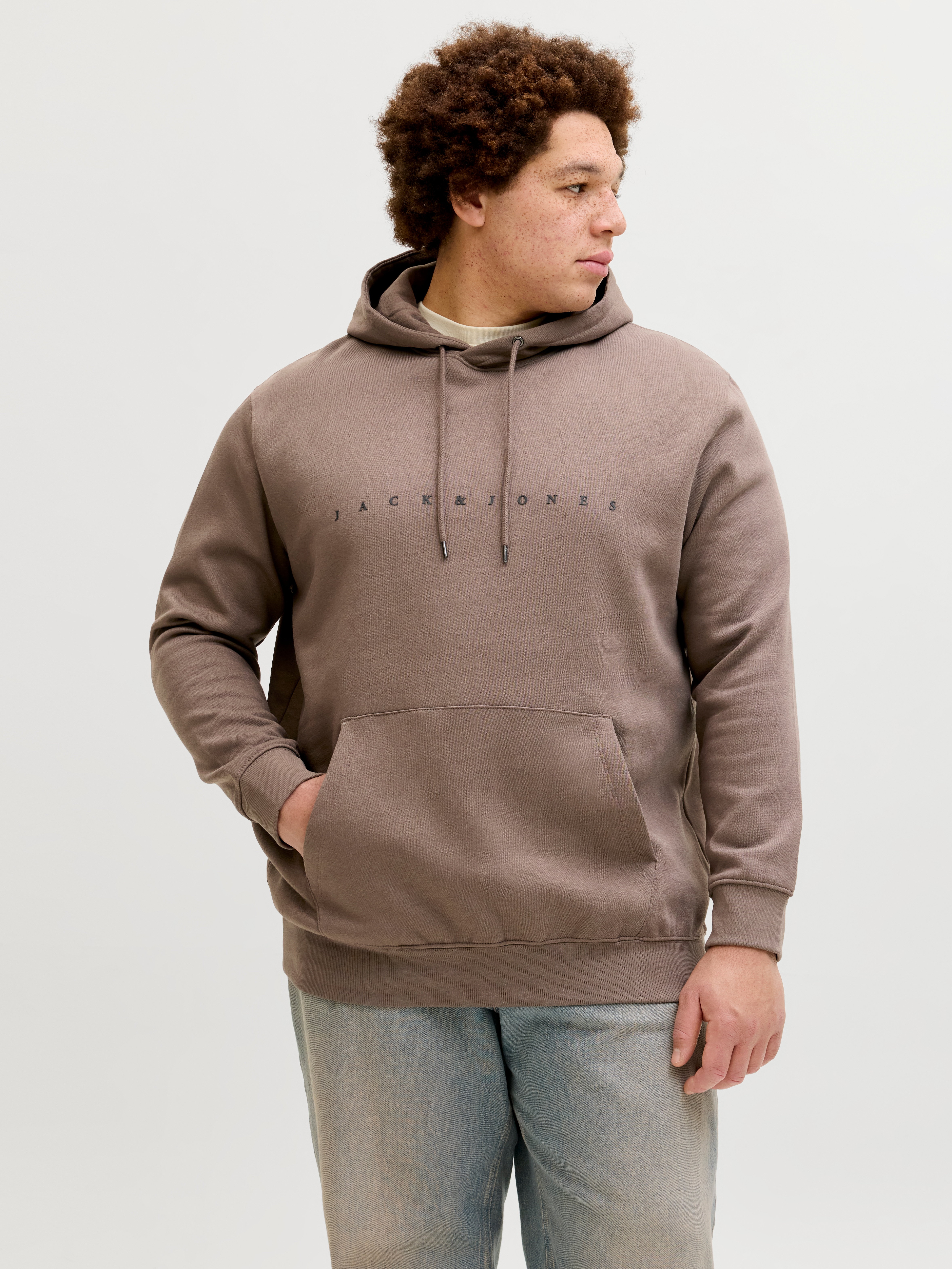 Jack & Jones PlusSize Kapuzensweatshirt "JJESTAR JJ SWEAT HOOD NOOS PLS", Baumwollmischung, relaxed fit