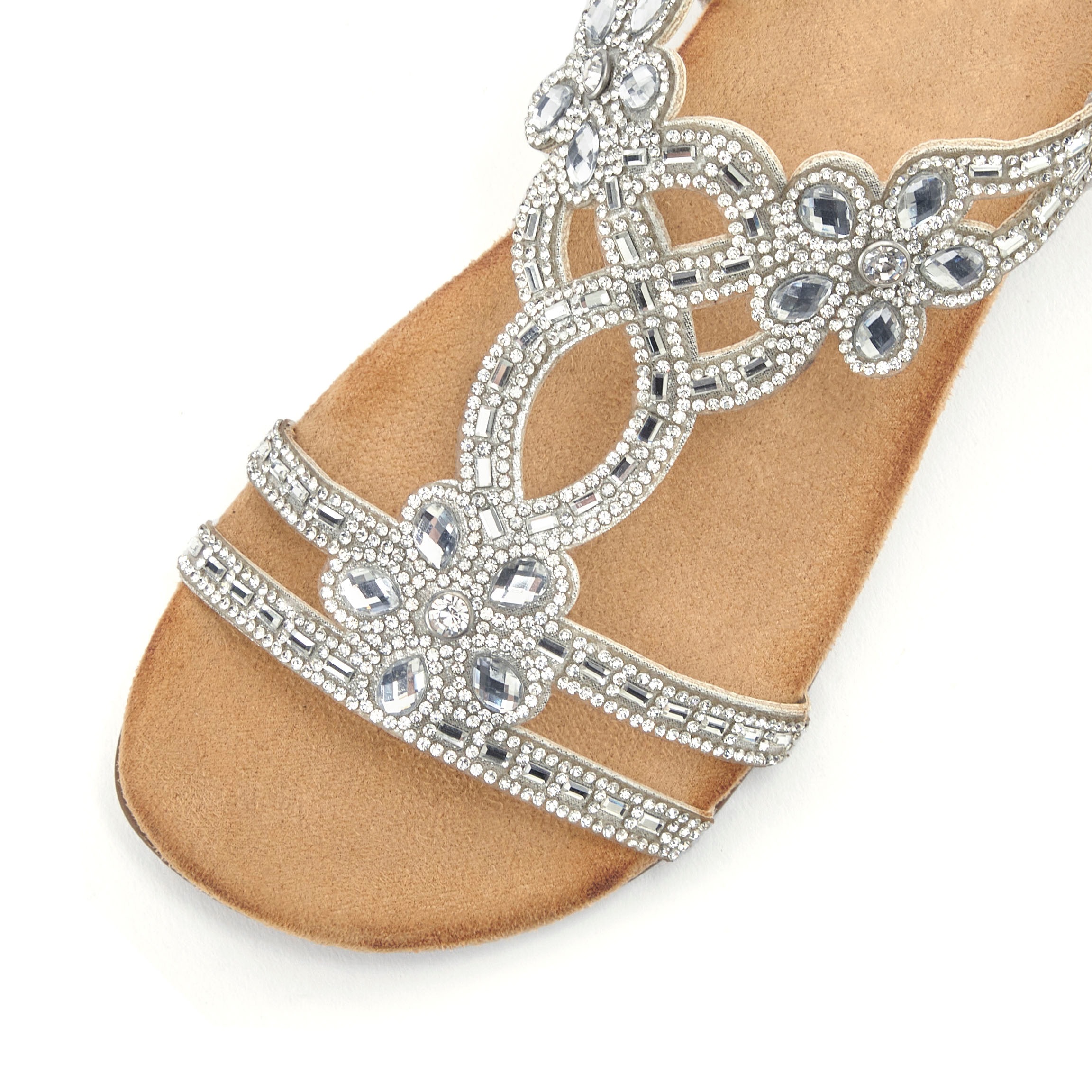 Thumbnail - Vivance Sandale "Sommerschuh" Sandalette, Sommerschuh mit elastischen Riemen & Glitzersteinen VEGAN