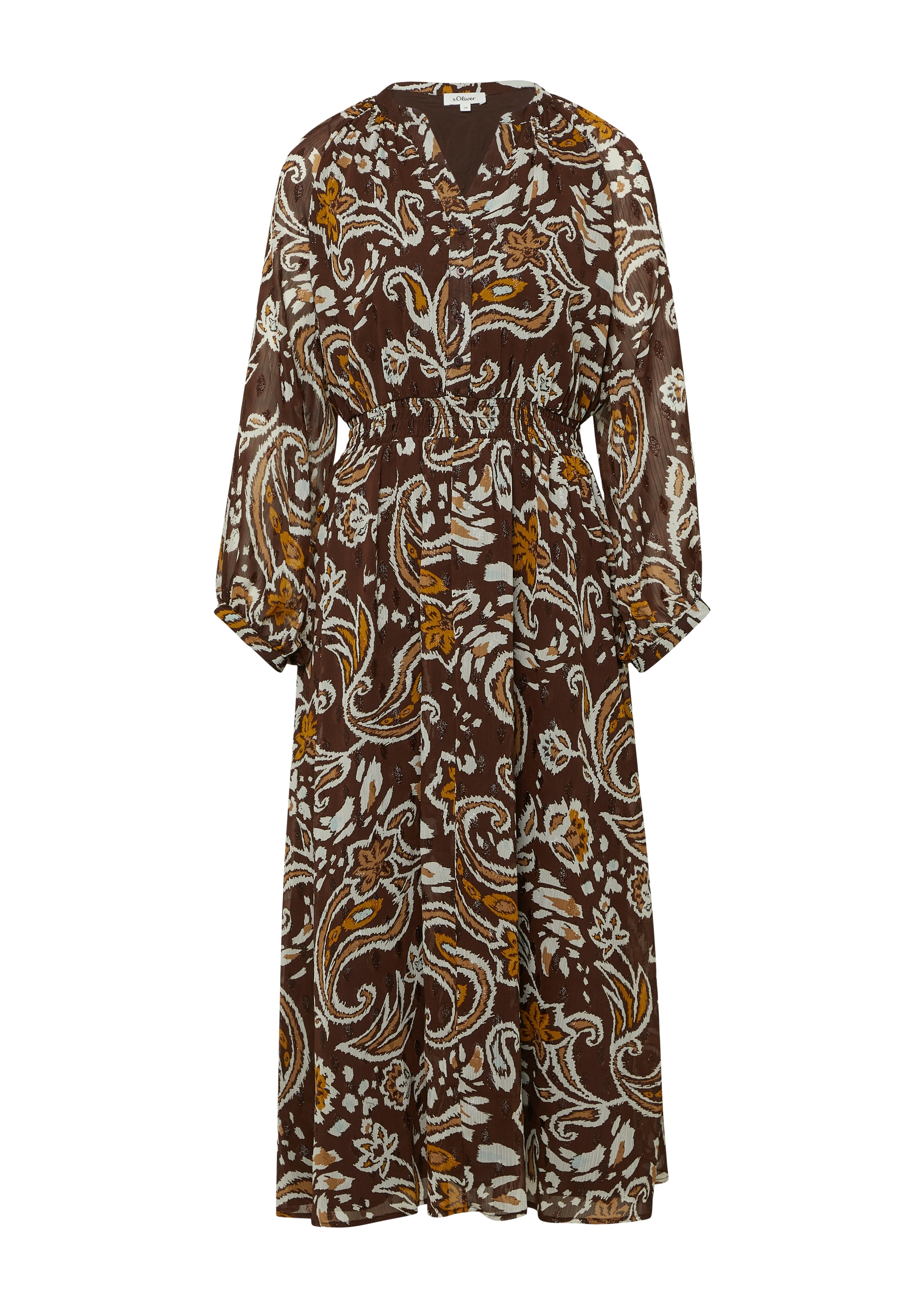 s.Oliver Chiffonkleid Ohne Taschen mit Effektgarn im Relaxed Fit