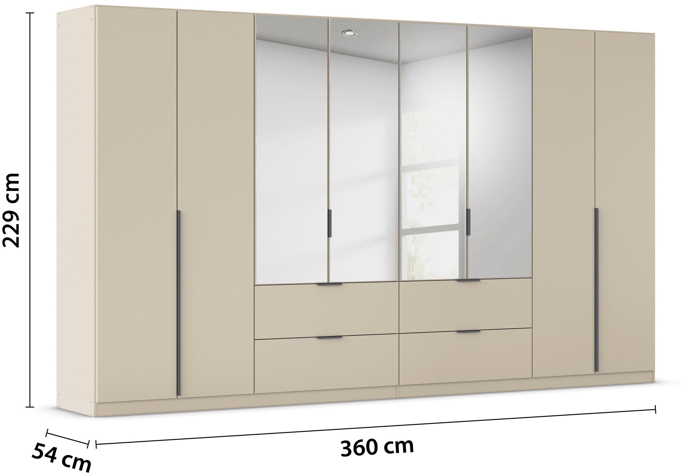 rauch Drehtürenschrank »Kleiderschrank Schrank Garderobe AGORDO mit Dekor- oder Hochglanzfront«, (in zwei Griff-Farben, Breiten 91-360 cm), mit Außenschubkästen, in 7 Breiten und 2 Höhen MADE IN GERMANY