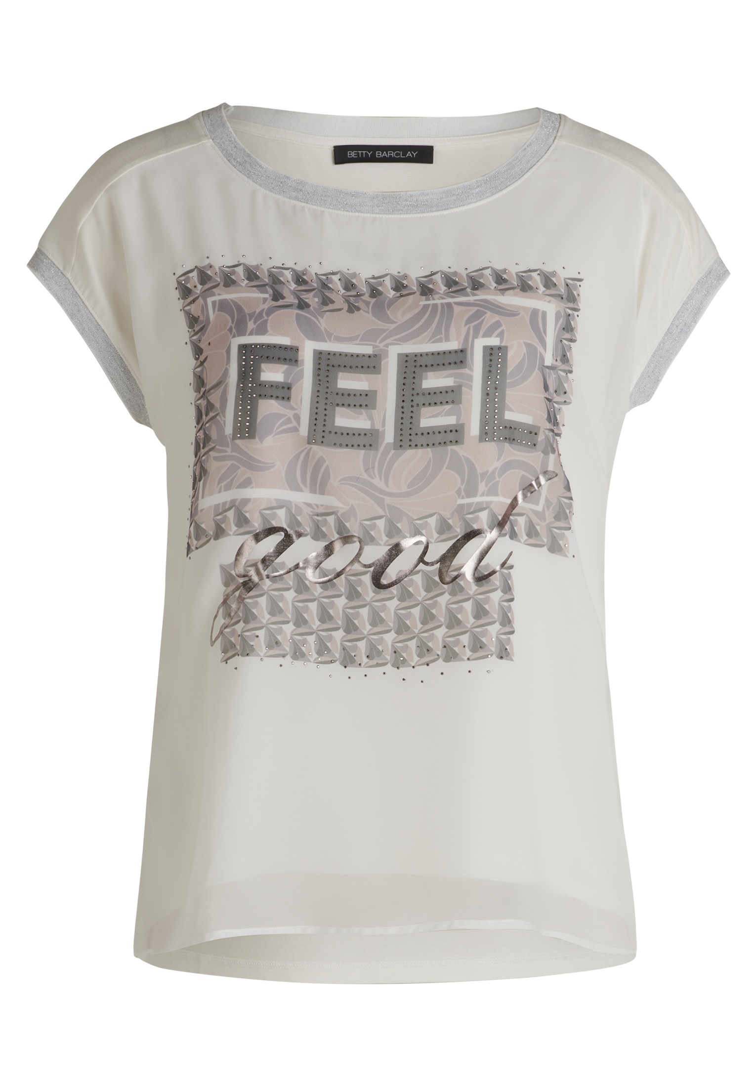 Betty Barclay Kurzarmshirt »Betty Barclay Damen Blusenshirt mit Aufdruck«, (1 tlg.), Glitzersteine