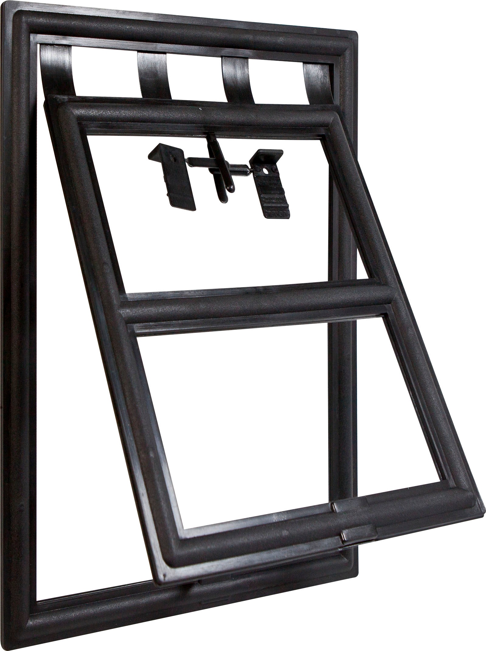 Katzenklappe WINDHAGER, schwarz, B:24cm H:29cm, Kunststoff, Tierklappen, für Insektenschutz Rahmentüren, 20x25 cm
