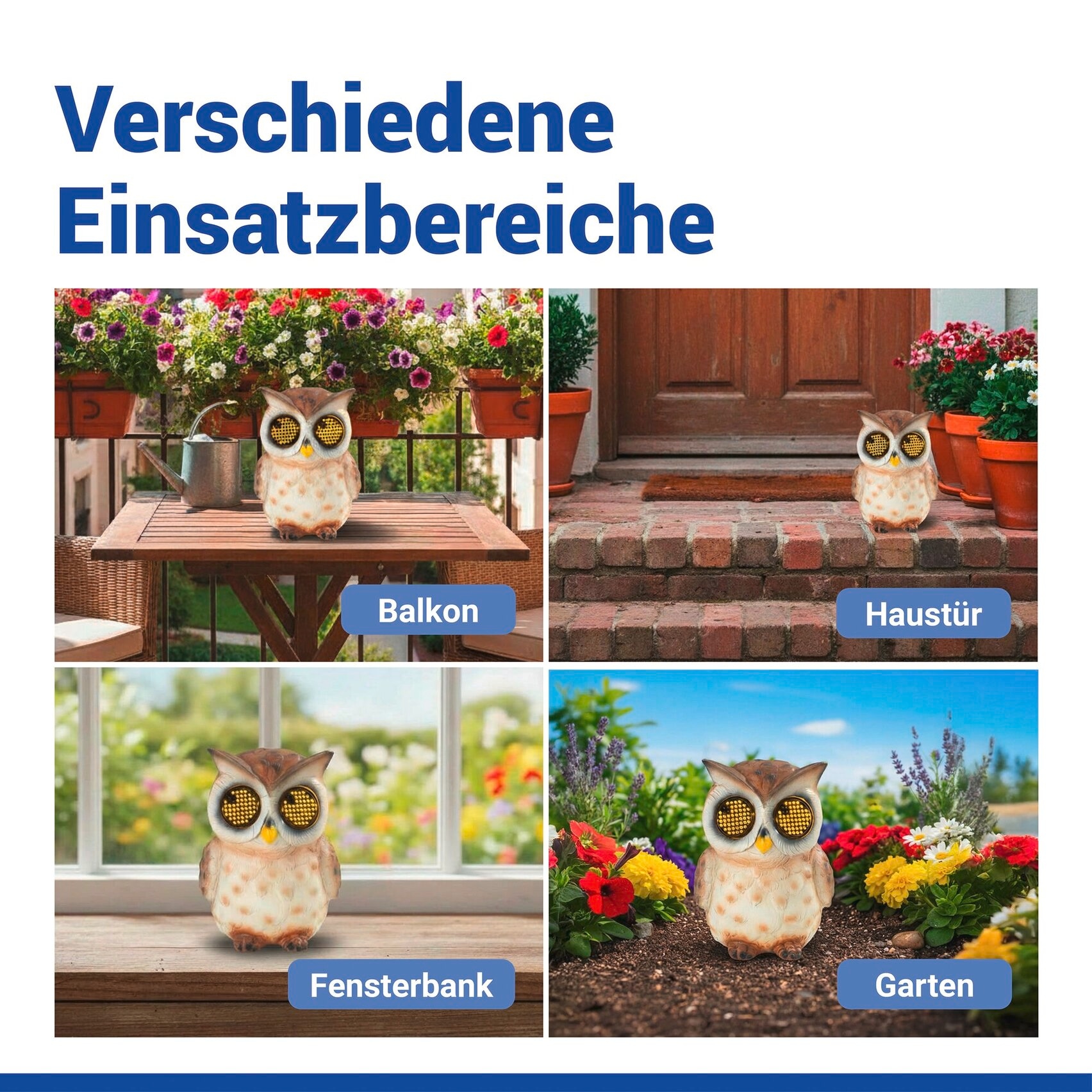 Maximex LED Dekofigur »Modell Blinky Eyes Eule« Warmweiß solarbetriebene Gartenfigur mit leuchtenden Augen, für Garten & Balkon