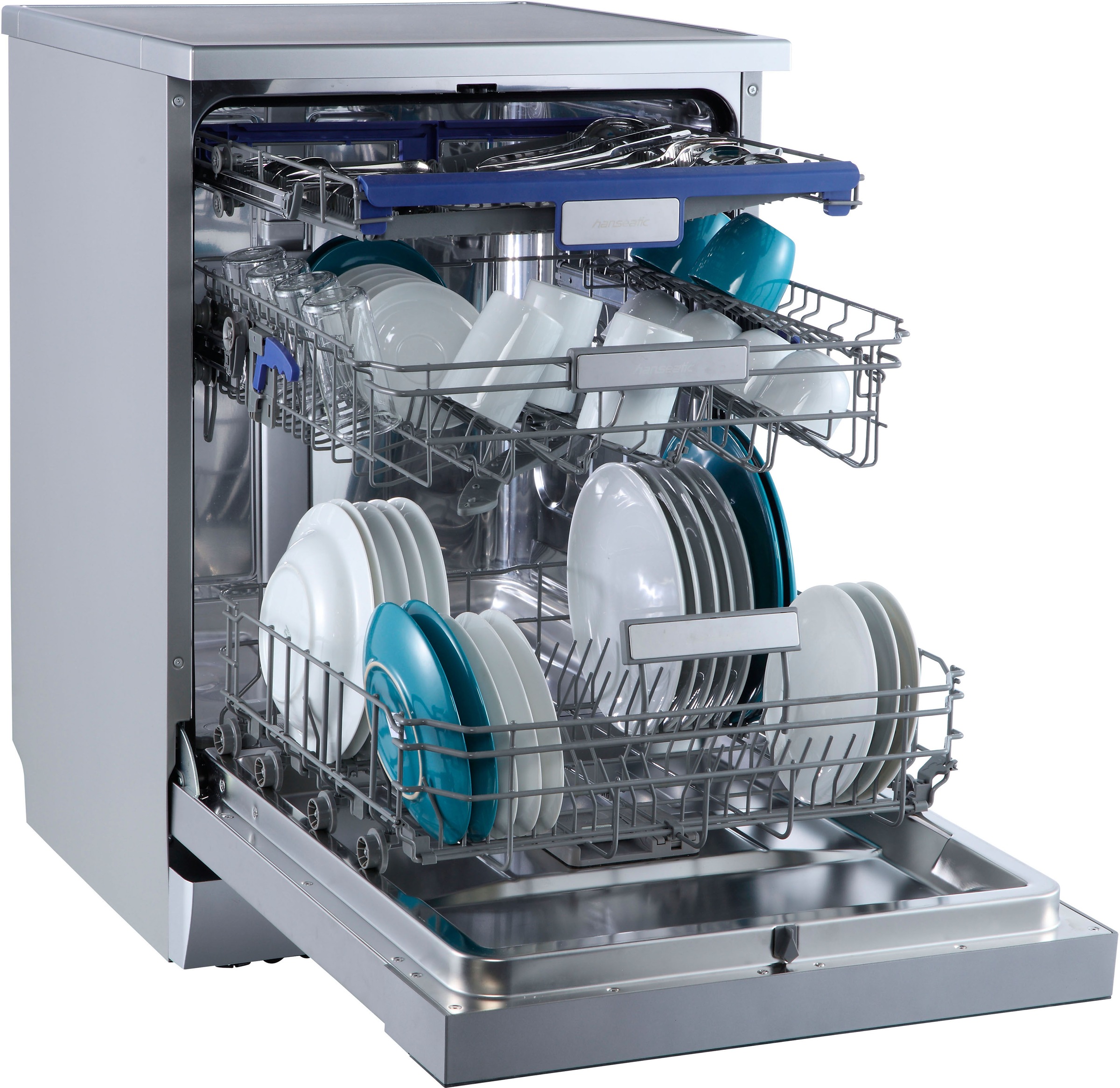 Thumbnail - Hanseatic Standgeschirrspüler "HG6085B14U7609WS" 14 Maßgedecke Standgerät, für 14 Maßgedecke, mit 9 Programmen