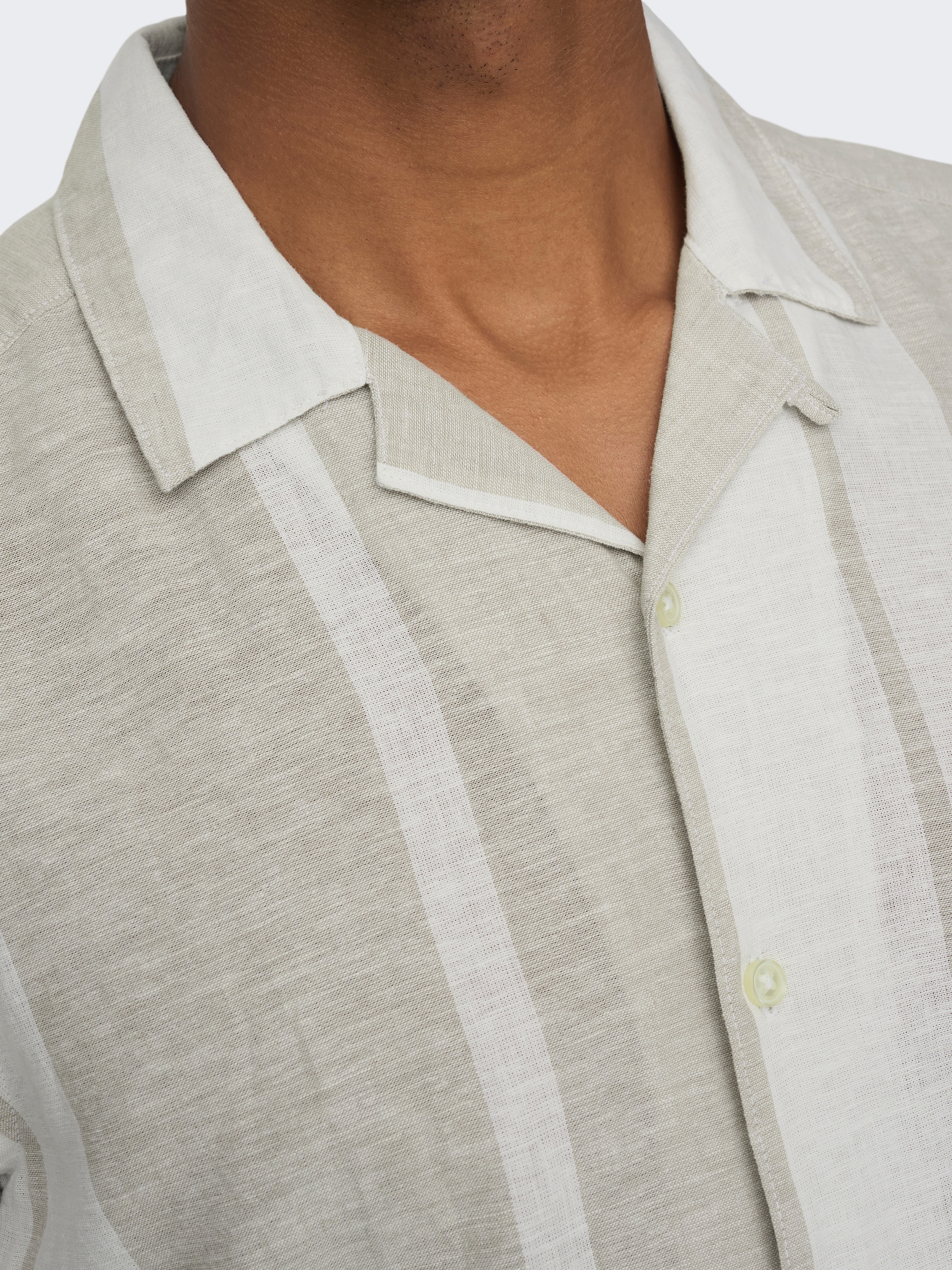 ONLY & SONS Kurzarmhemd »ONSCAIDEN SS STRIPE LINEN RESORT NOOS«