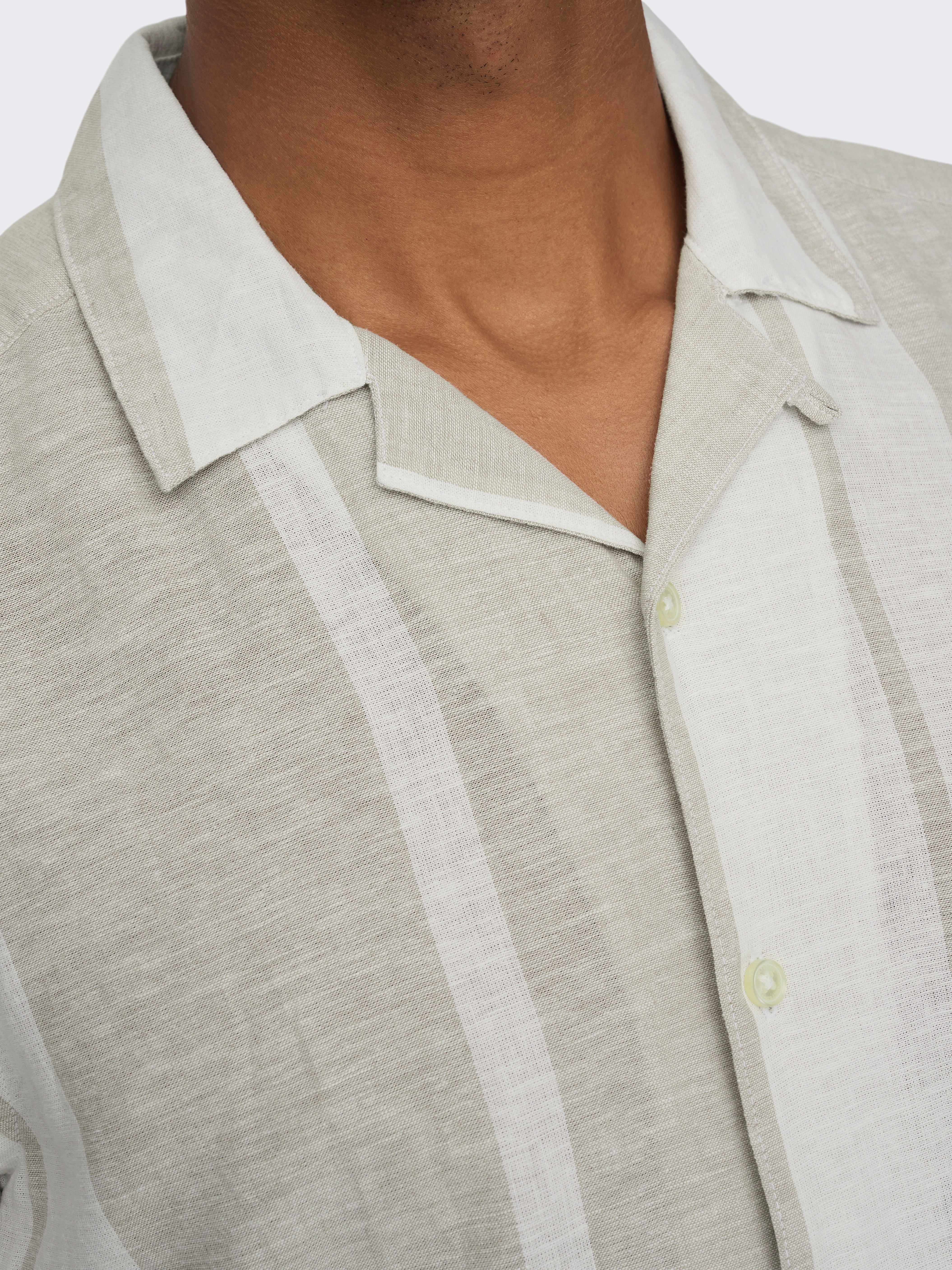 Thumbnail - ONLY & SONS Kurzarmhemd "ONSCAIDEN SS STRIPE LINEN RESORT NOOS"