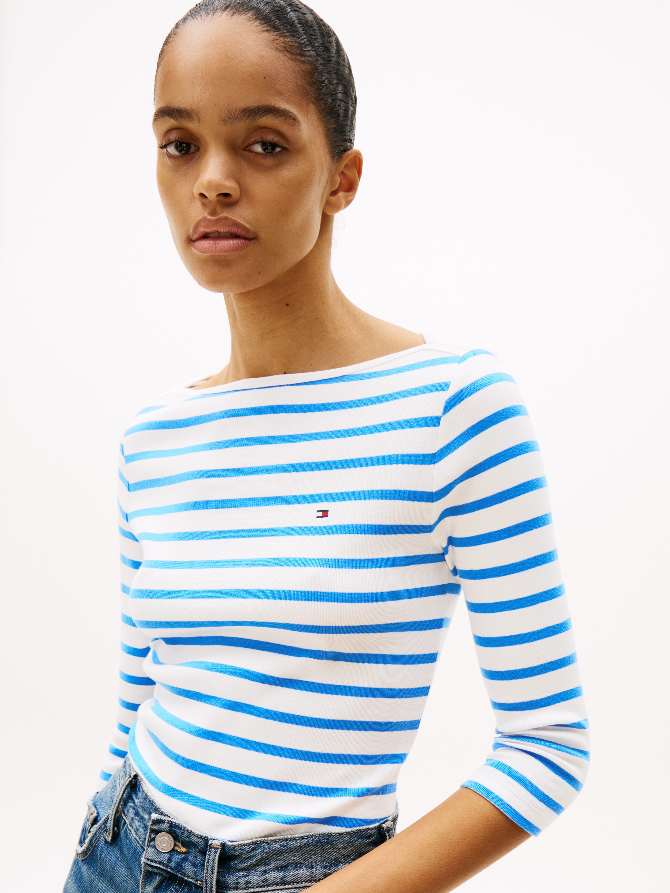 Tommy Hilfiger 3/4-Arm-Shirt "NEW CODY SLIM BOAT-NK 3/4SLV", mit Logosticke günstig online kaufen