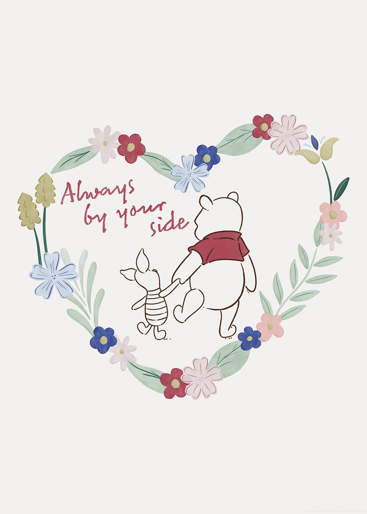 Komar Wandbild »Disney Winnie the Pooh Always by your Side«, Disney, (Set, 1 St.), 50 x 70 cm (Breite x Höhe) - Kinderzimmer, Dekoration