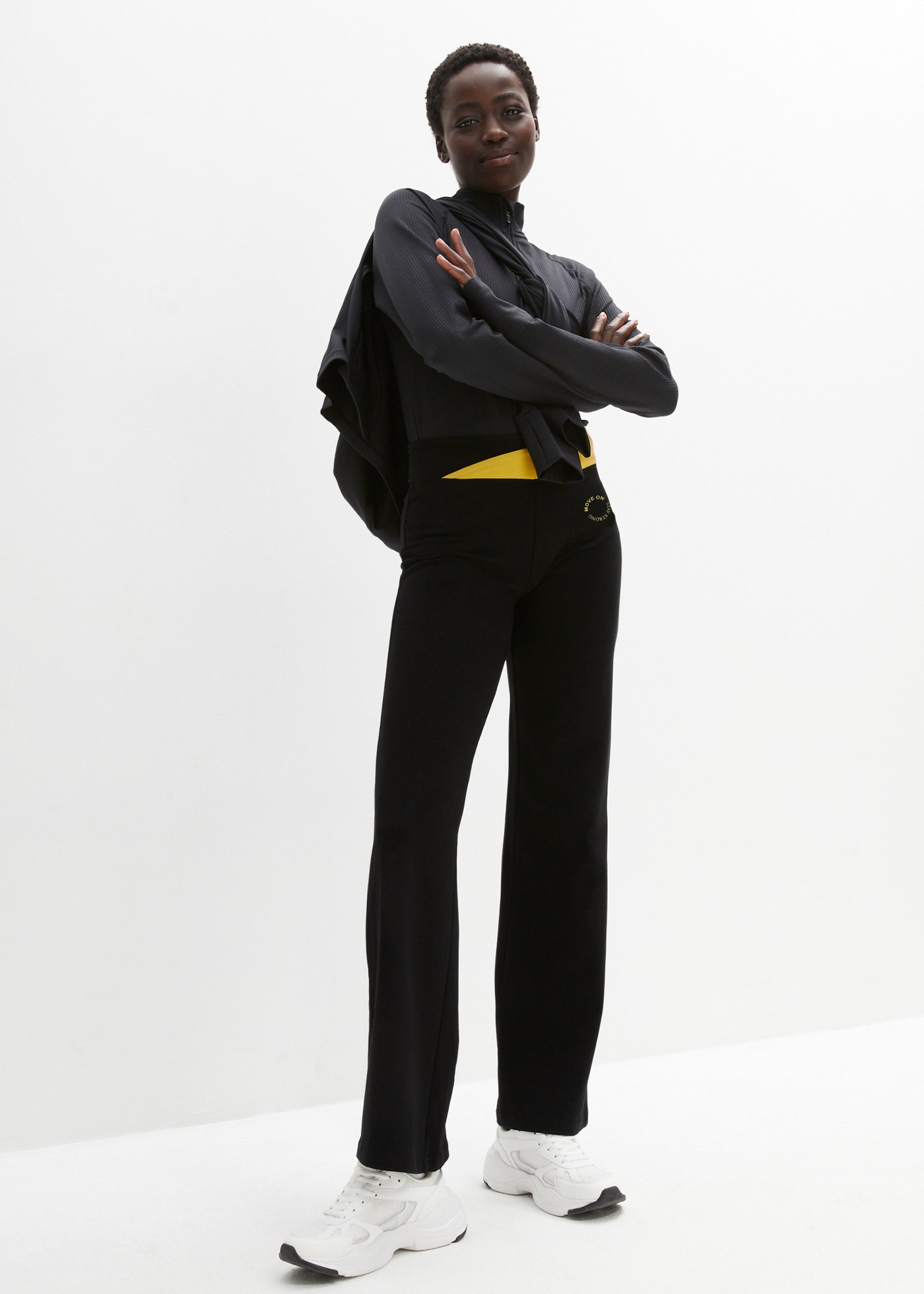 bonprix Sporthose  Baumwoll Sporthose mit Stretch, Bootcut