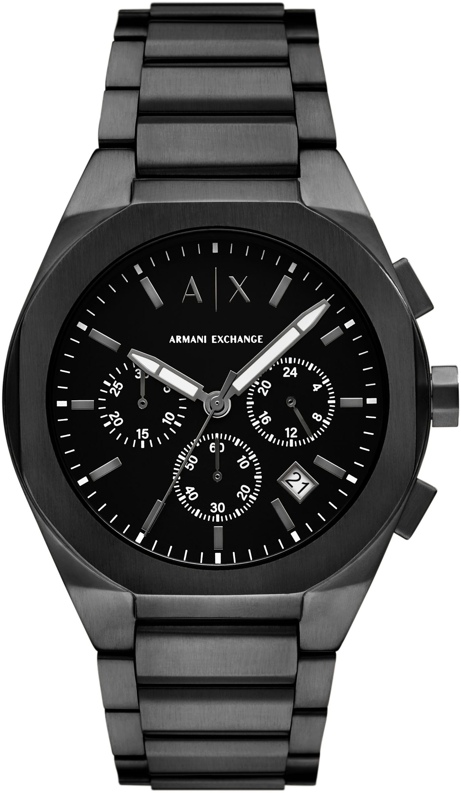 ARMANI EXCHANGE Chronograph, Armbanduhr, Herrenuhr, Edelstahlarmband, analog, Tag, Stoppfunktion