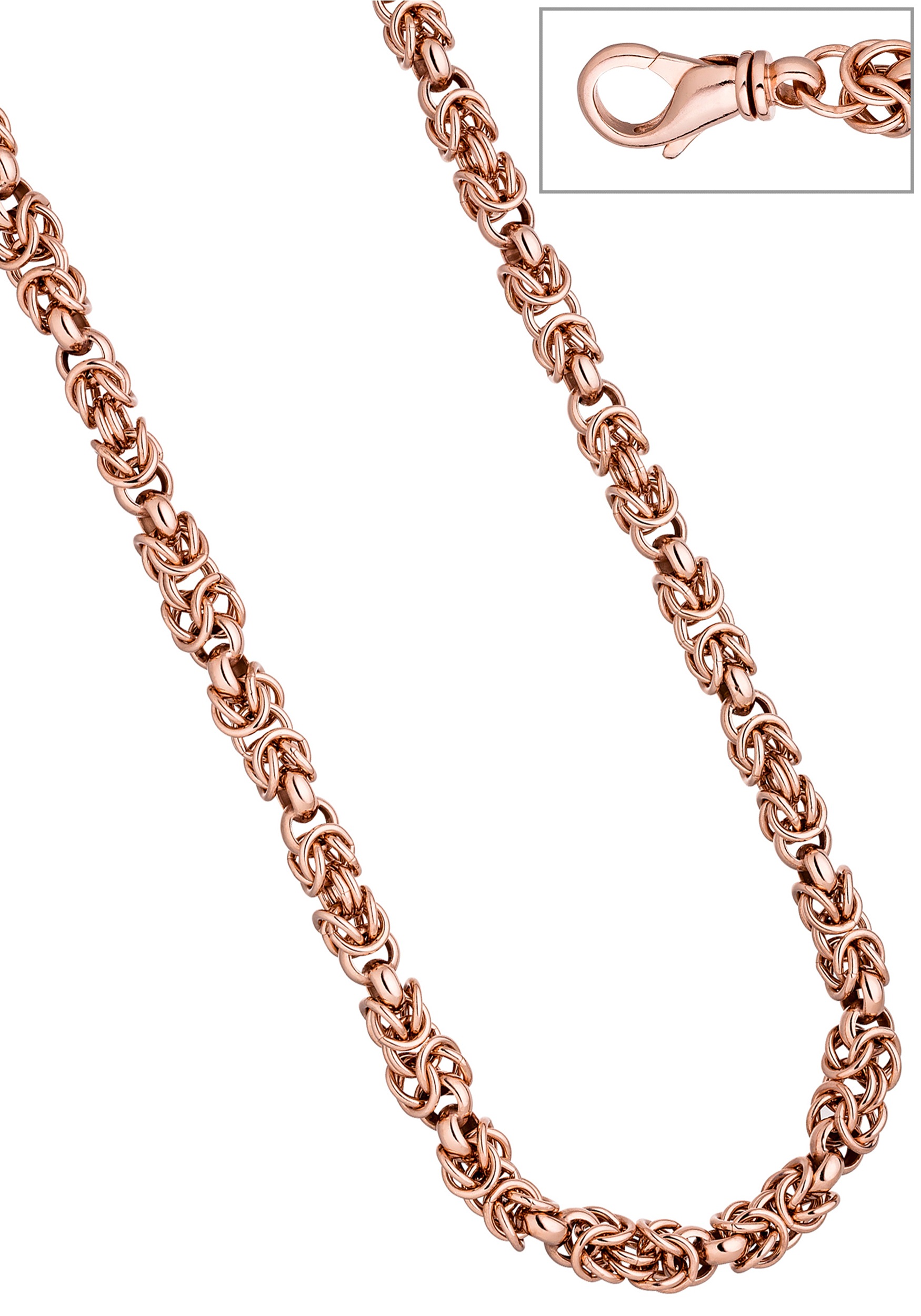 JOBO Königskette »Herrenkette 7,2 mm« 925 Silber roségold vergoldet 50 cm