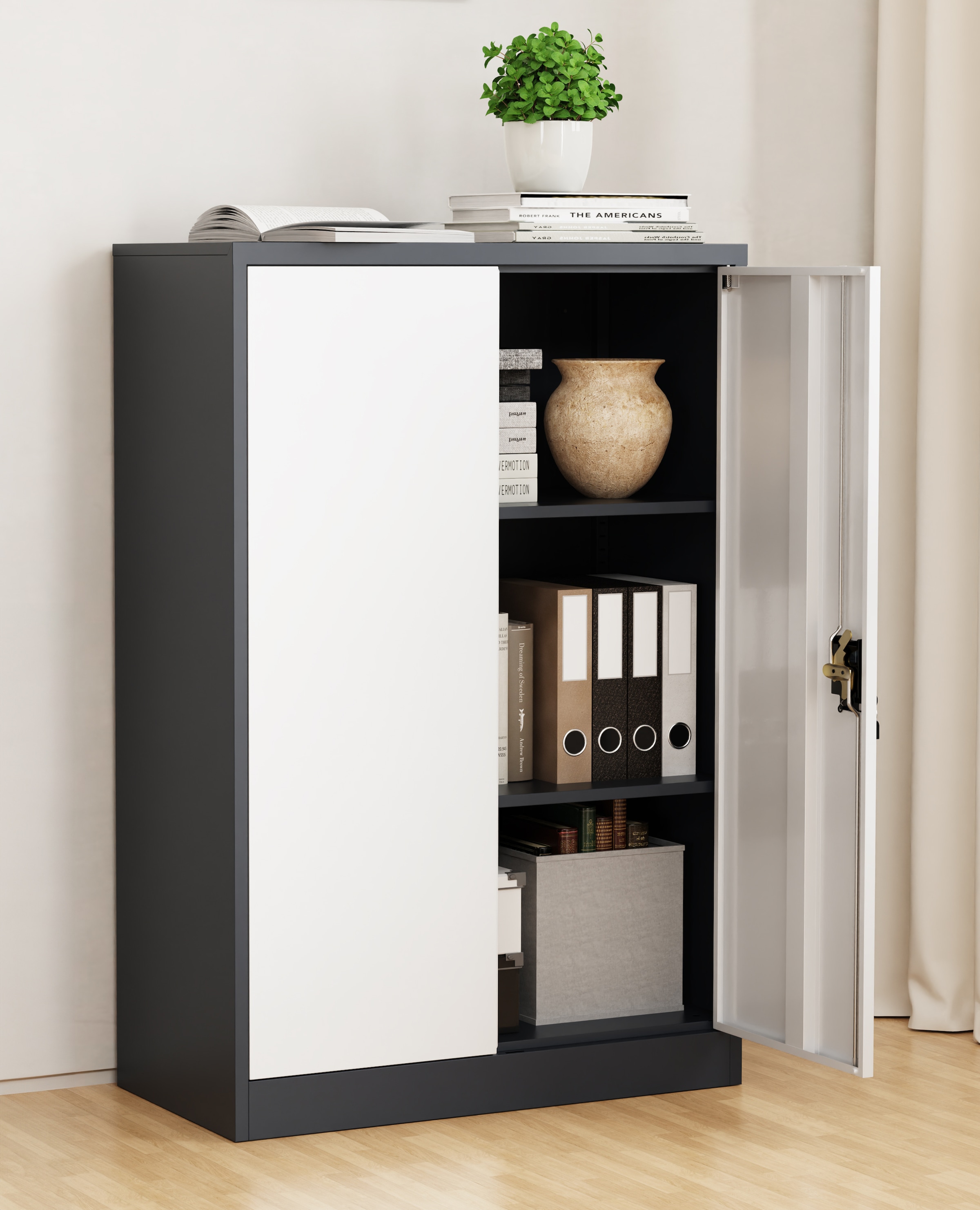 VCM Aktenschrank »Büroschrank Stahlschrank abschließbar Malivo 3fach« 1 Stk. tlg.