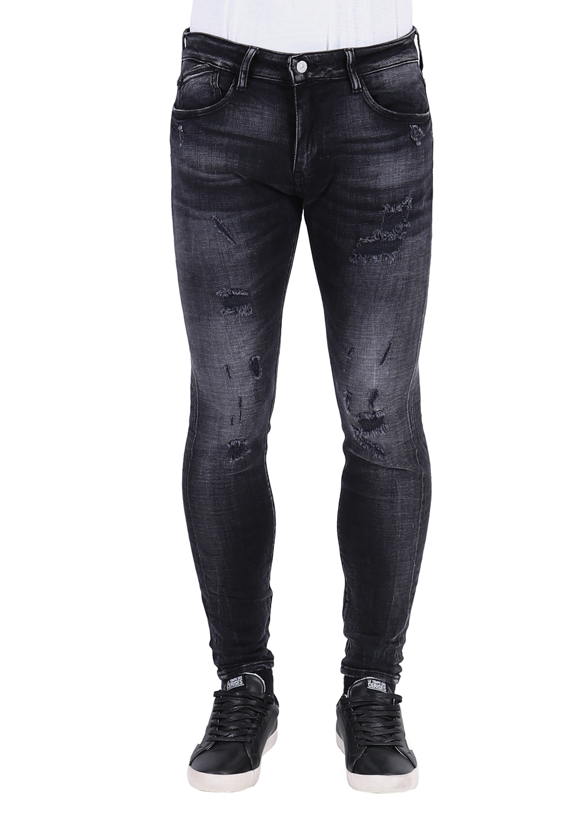 Le Temps Des Cerises Slim-fit-Jeans »POWERC«, in trendigem Used-Look