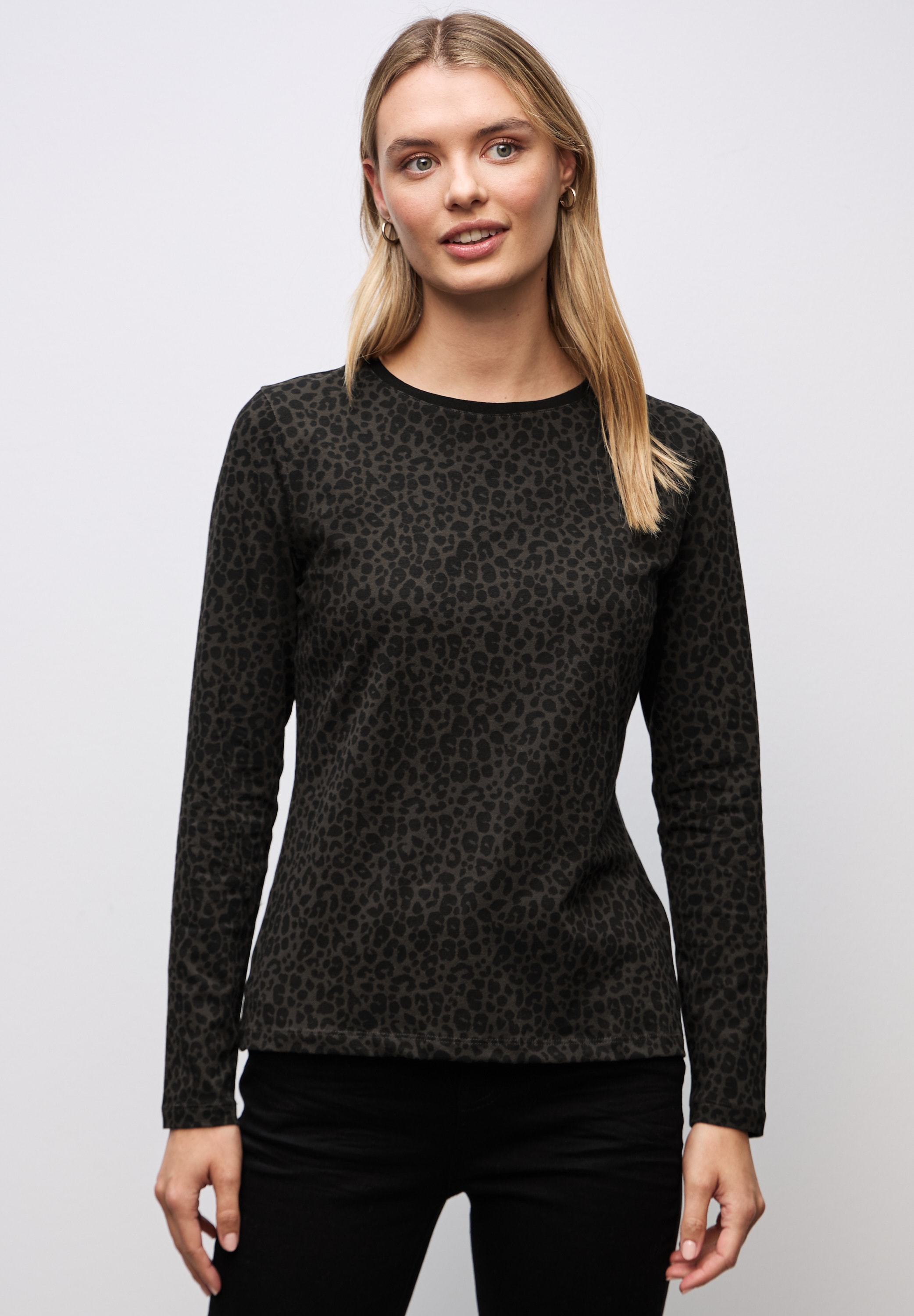 STREET ONE Langarmshirt mit Animal-Print, Leo-Muster günstig online kaufen