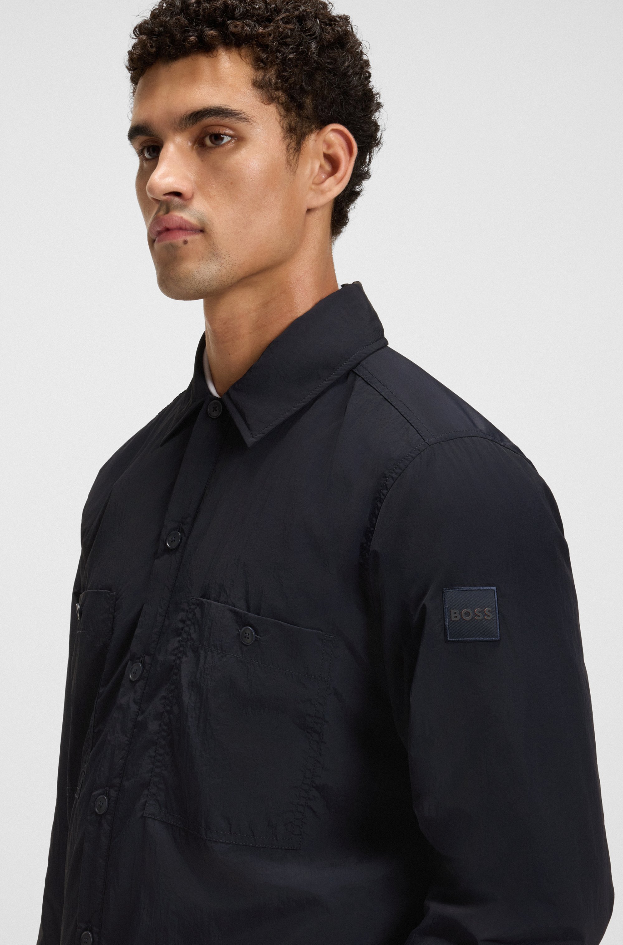 Thumbnail - BOSS ORANGE Langarmhemd "Locky" leicht wattiert, oversize fit