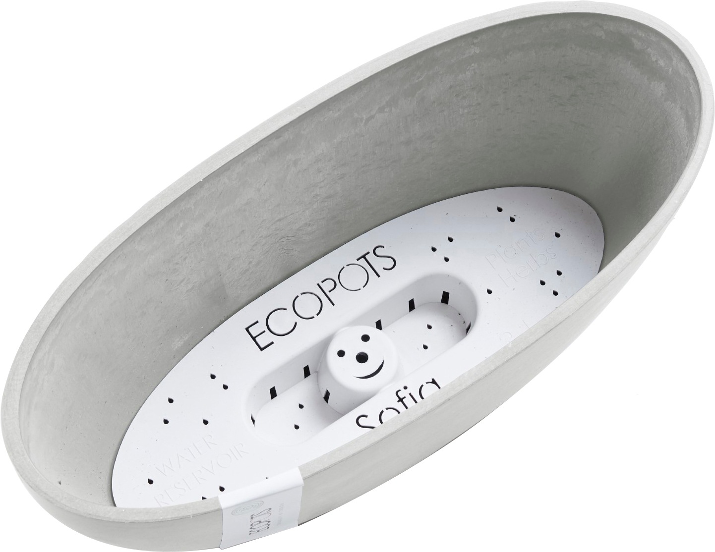 ECOPOTS Blumentopf »SOFIA White Grey«, BxTxH: 13x13x13,5 cm