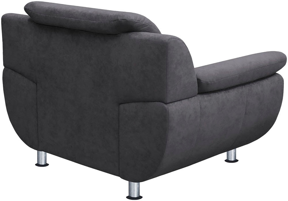 TRENDMANUFAKTUR Sessel »Rondo 121 cm, Big-Sessel, komfortabel, Federkern optional, Chromfüße« Big-Sessel wahlweise mit Federkern, bequem