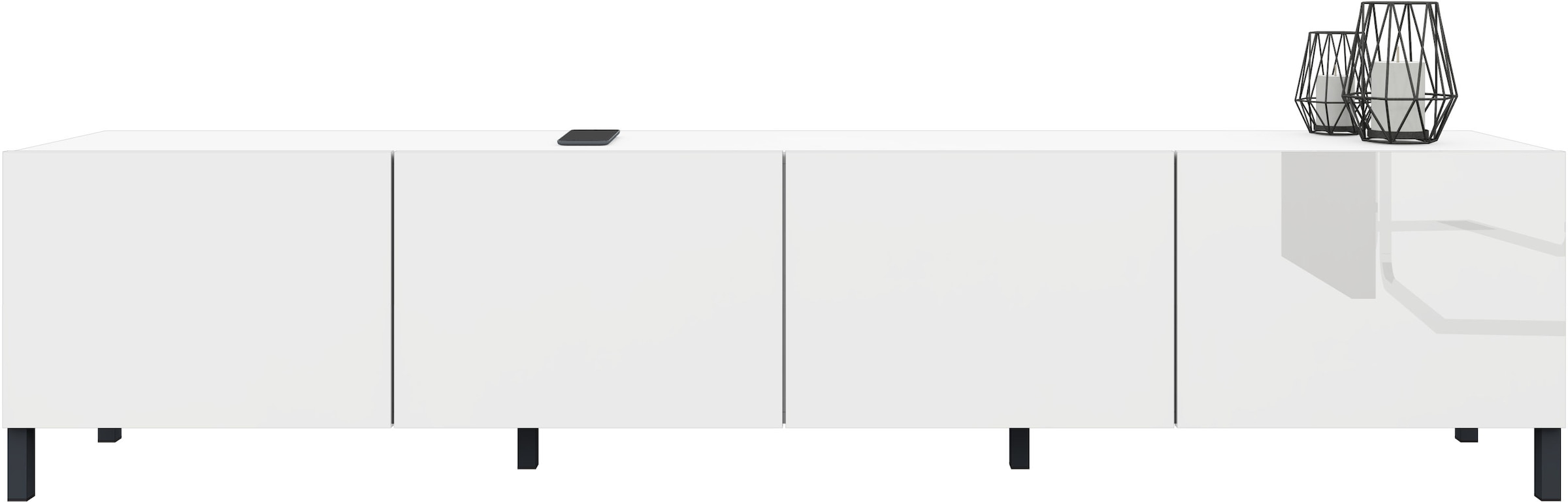 borchardt Möbel Lowboard, Metallfüße, grifflose Optik