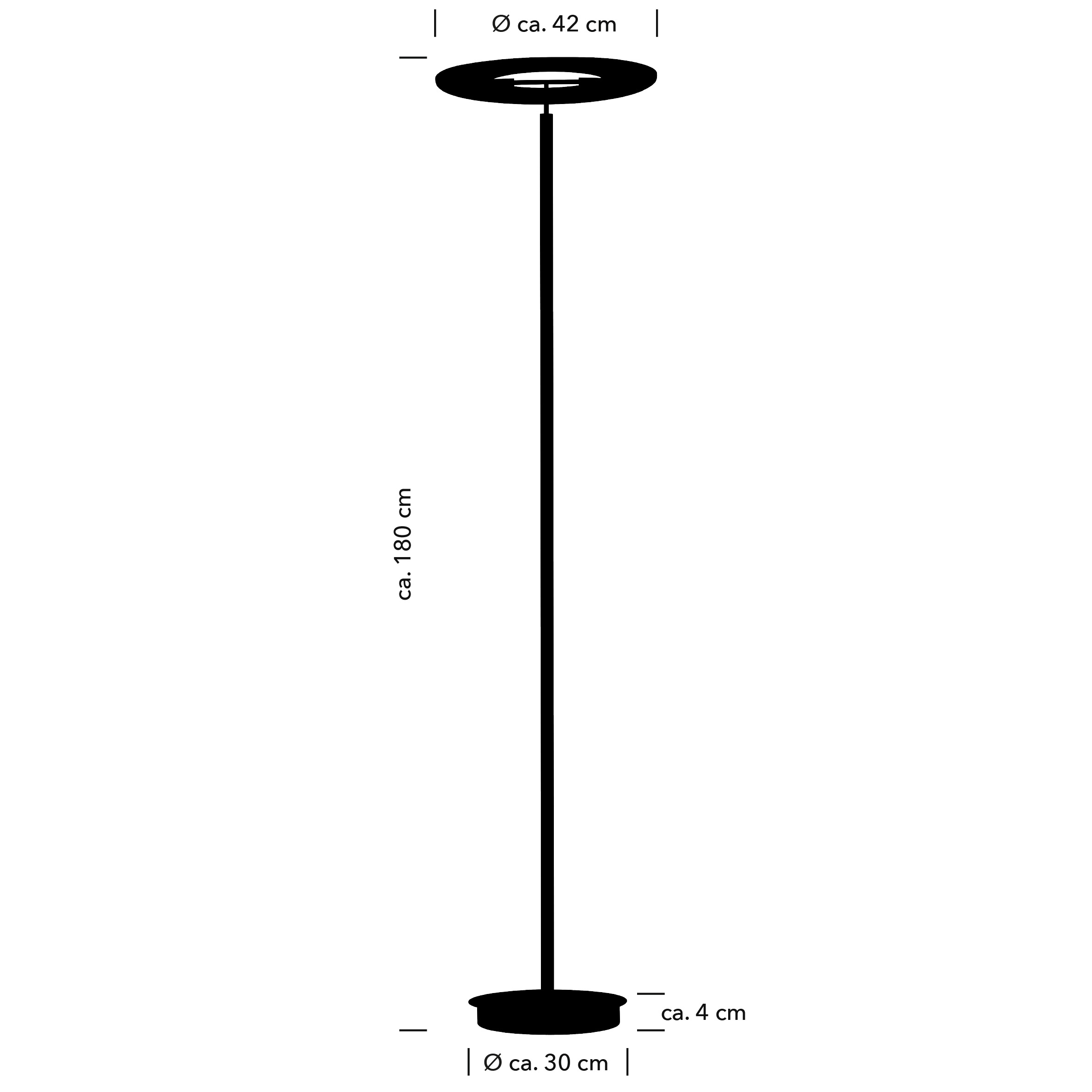 HELL höllisch gutes Licht LED Stehlampe »MONZA X« LED-Modul 1 Stk. Warmweiß Tastdimmer