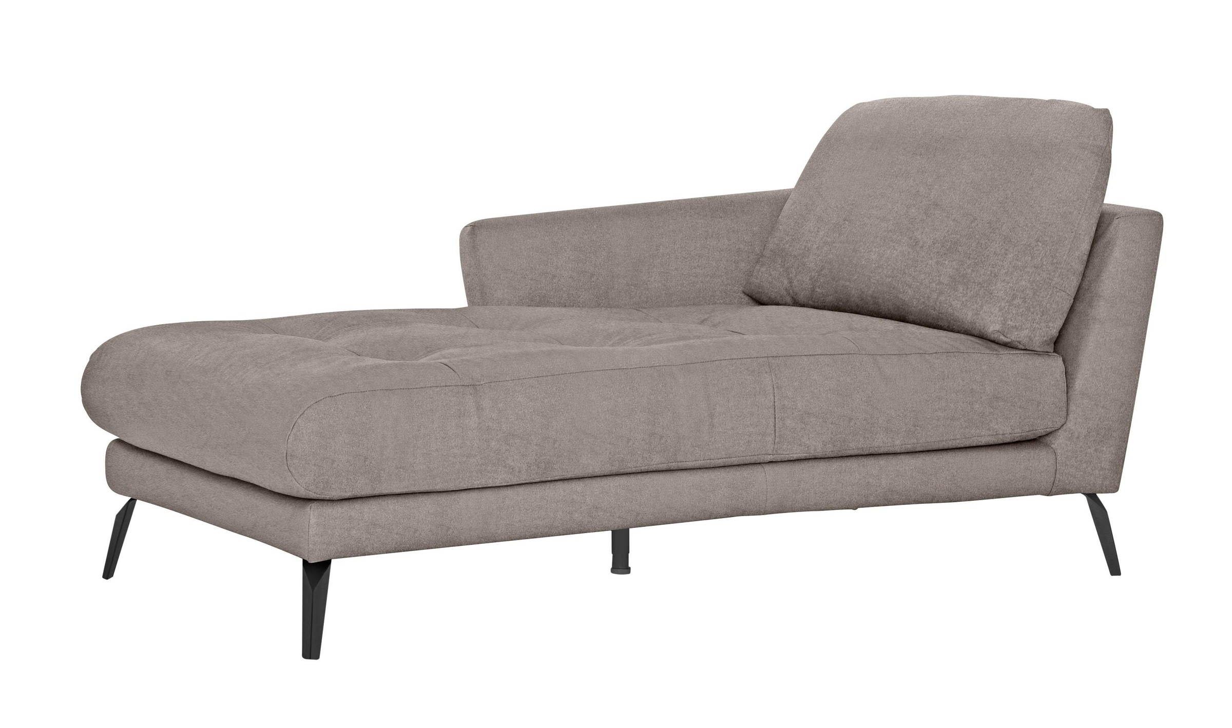 W.SCHILLIG Chaiselongue »softy«, mit dekorativer Heftung im Sitz, Füße schwarz pulverbeschichtet
